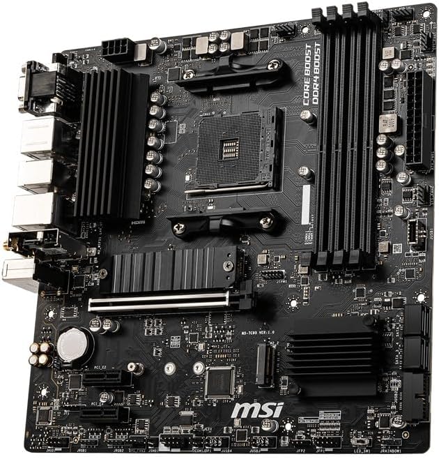 MSI B550M PRO-VDH WiFi ProSeries Motherboard (AMD Ryzen 5000, AM4, DDR4, PCIe 4.0, SATA 6Gb/s, M.2, USB 3.2 Gen 1, Wi-Fi, Bluetooth, D-SUB/HDMI/DP, Micro-ATX)