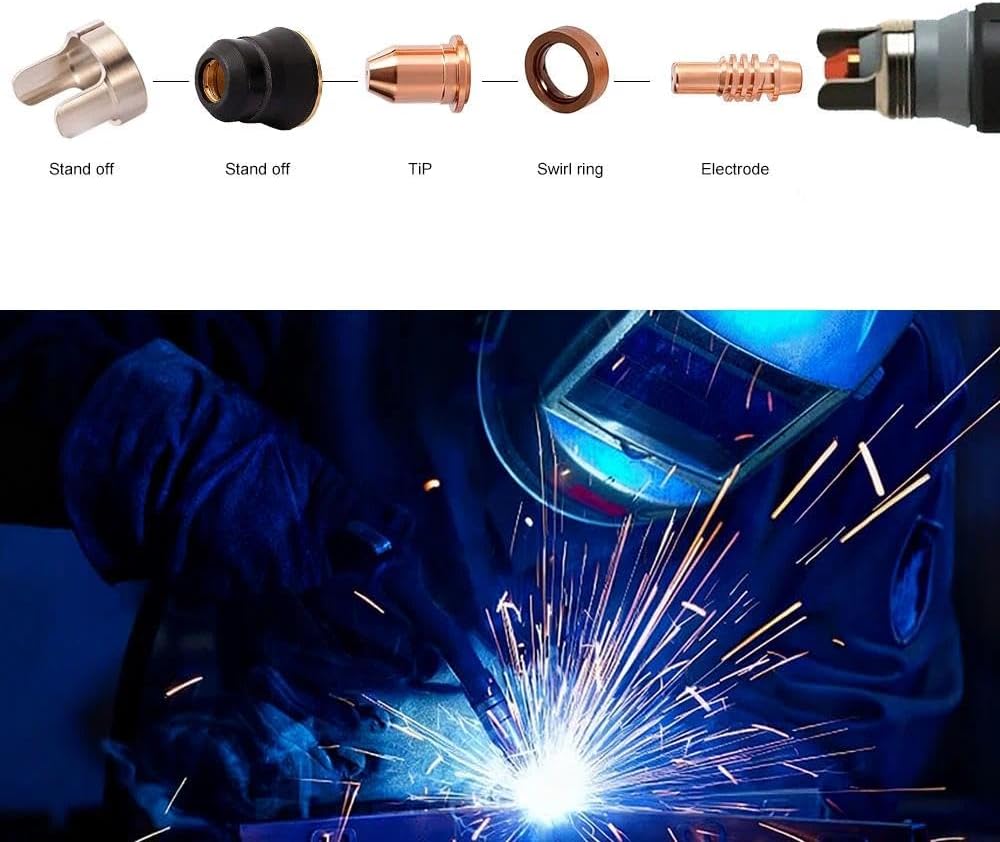 fits Harbor Freight Titanium Plasma65 TI-PC65 iPT-65 56255 56811 59182 58895 59164 Plasma cutter consumables Nozzles Electrodes Cups kits (23pk tips Kits)