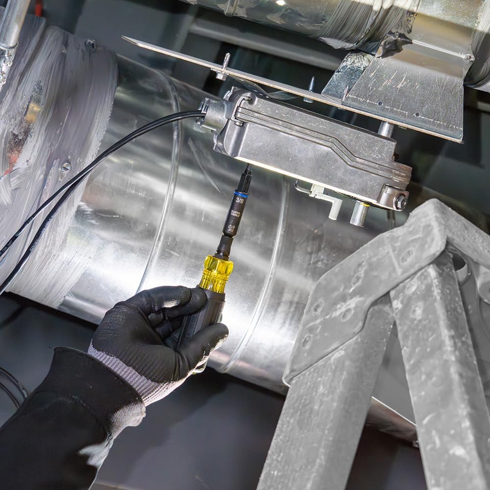 Klein Tools 32527HD KNECT 11-in-1 HVAC Multi-Bit Screwdriver/Nut Driver, Impact Rated with Phillips, Slotted, Square, and Schrader Bits