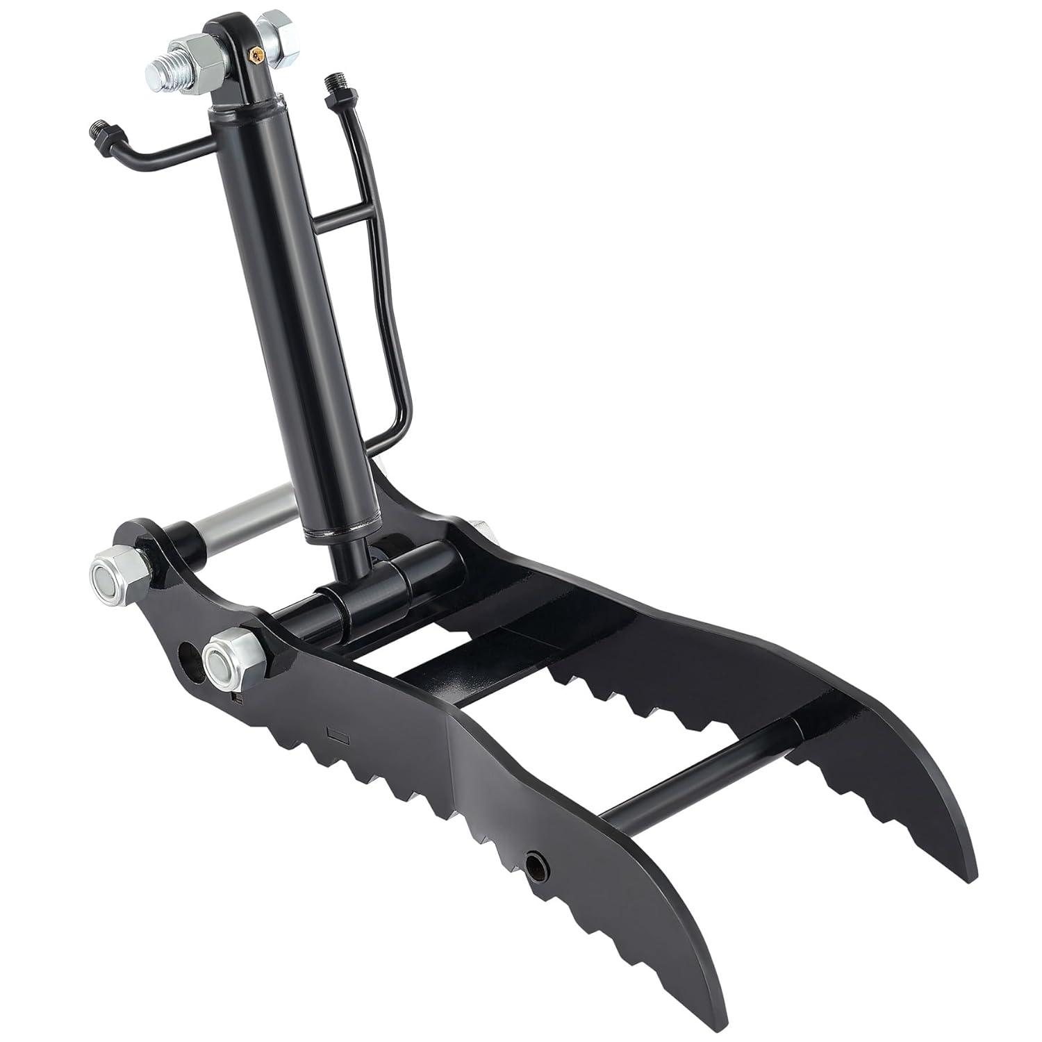 AHM Hydraulic Thumb Clip Attachment, 1-Hole Excavator Thumb Clip with 2 Hydraulic Hoses for Mini Excavators Small Diggers up to 2 Tons, Mini Excavator Attachment for Picking up Logs, Rocks and Debris