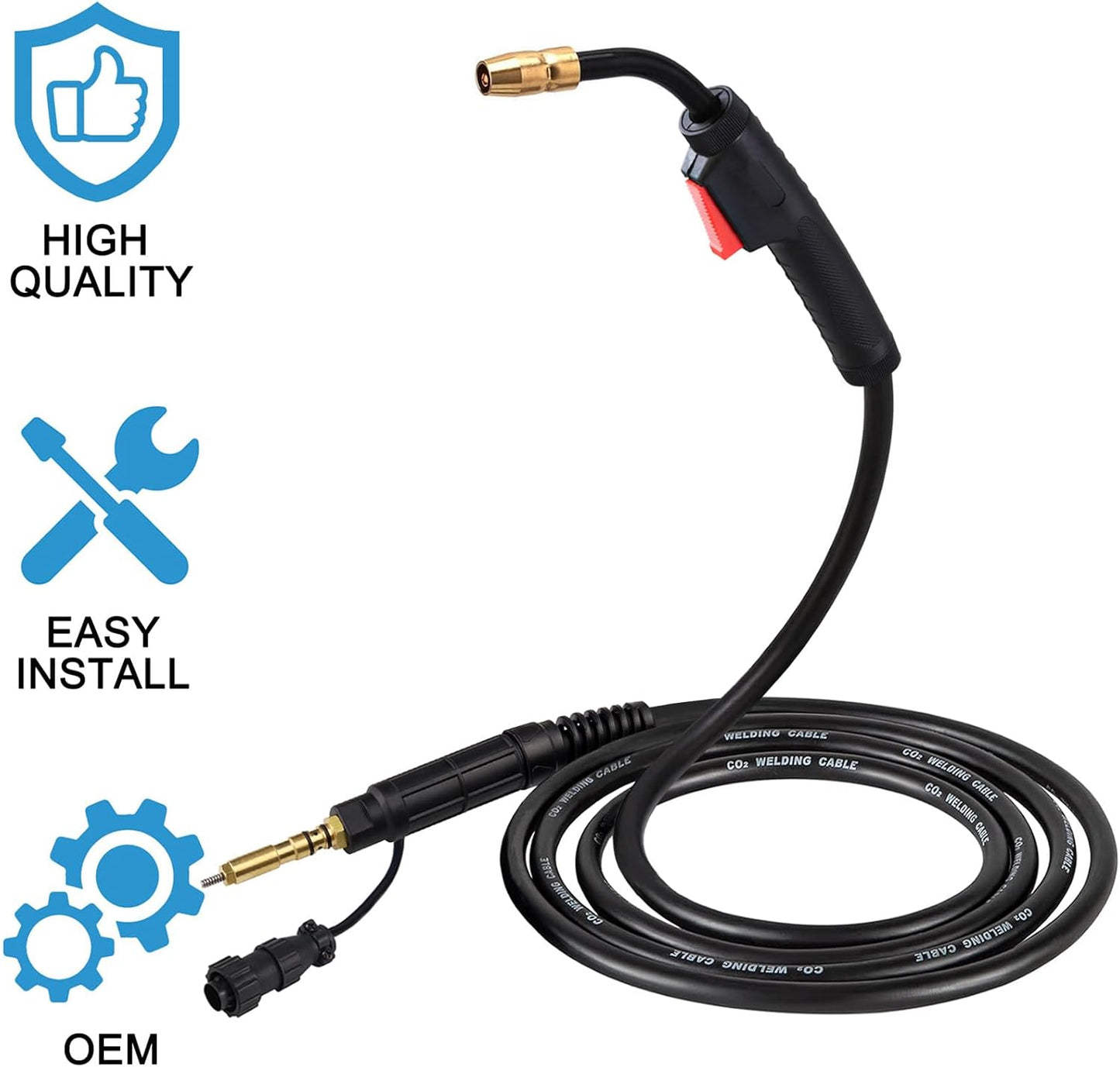 MIG Welding Gun Torch fits Hobart 245926 Hobart Handler 190/210/210MVP Mig Welders Parts,100A 15ft Hobart Welder Replacement Hobart H100S4-10 245926 with .030" .035" Tip-Nozzle-Diffuser