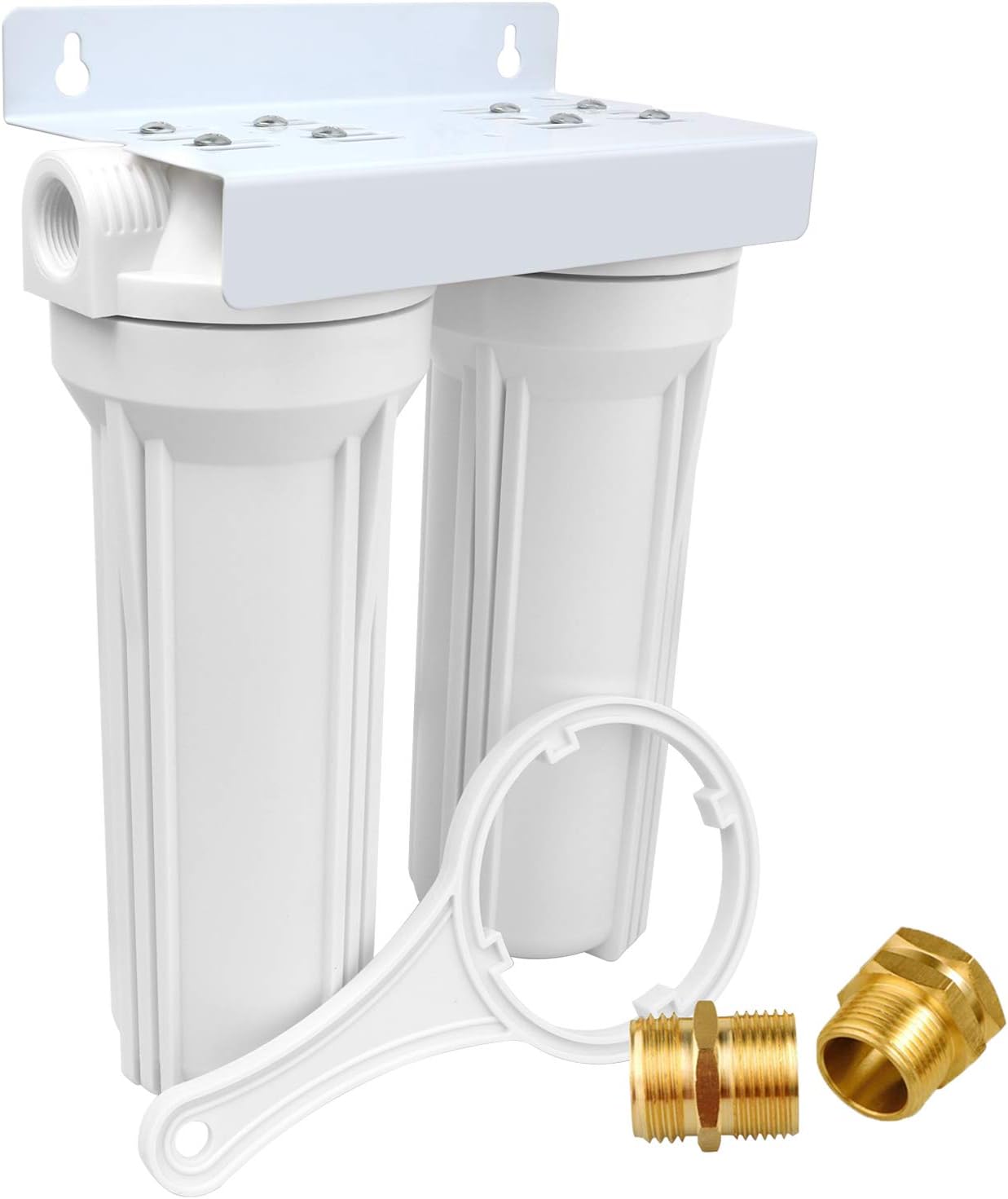 External RV Dual Water Filter System for RVs Boats Motor Homes Marines,Included Two Fliters and Mounting Bracket