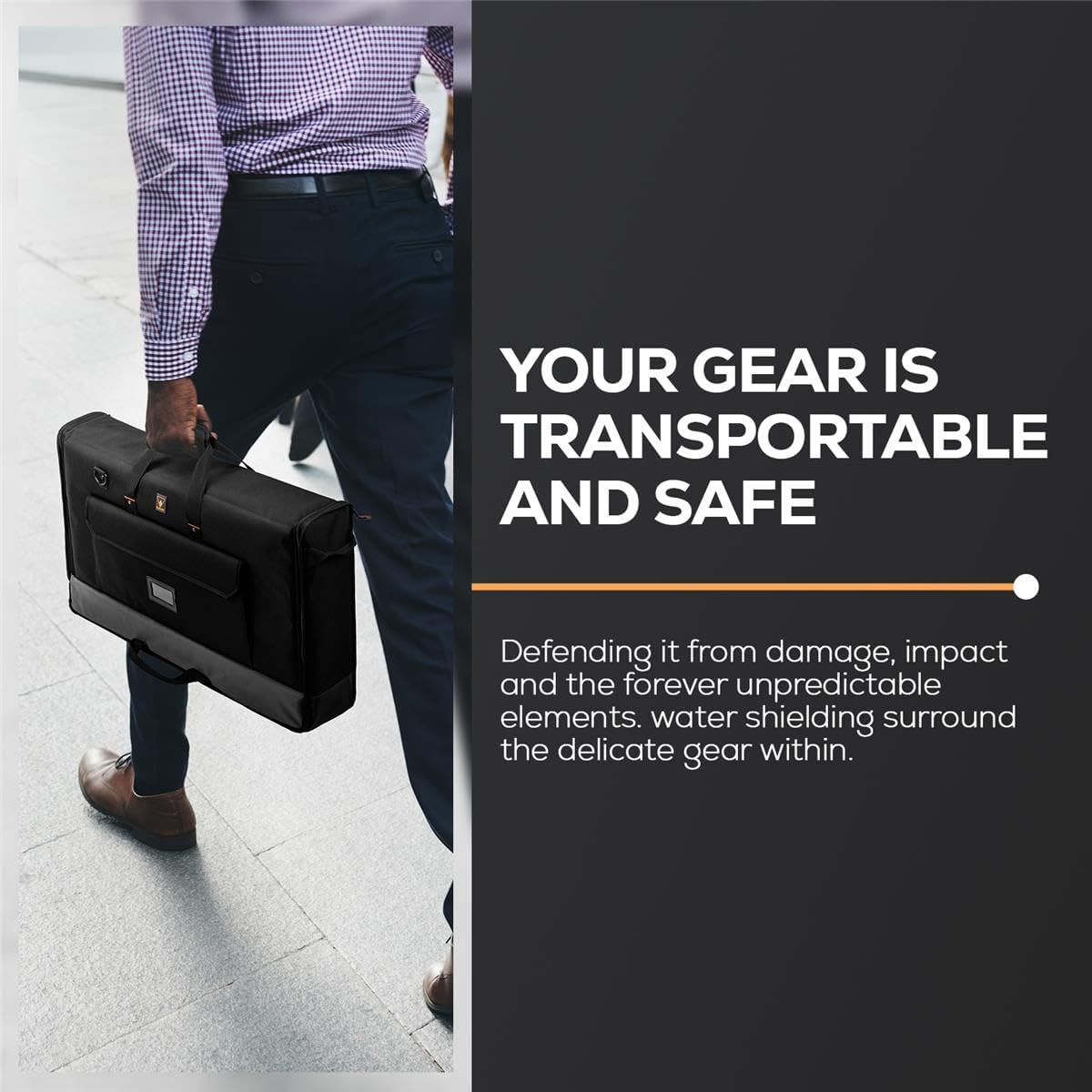 SLINGER Foldable Padded Nylon Tote Carrying Case - LCD Transport Case for Displays, Computers, Monitors & TVs Between 27" - 32" - Water Resistant - Shoulder Strap & Handle Options