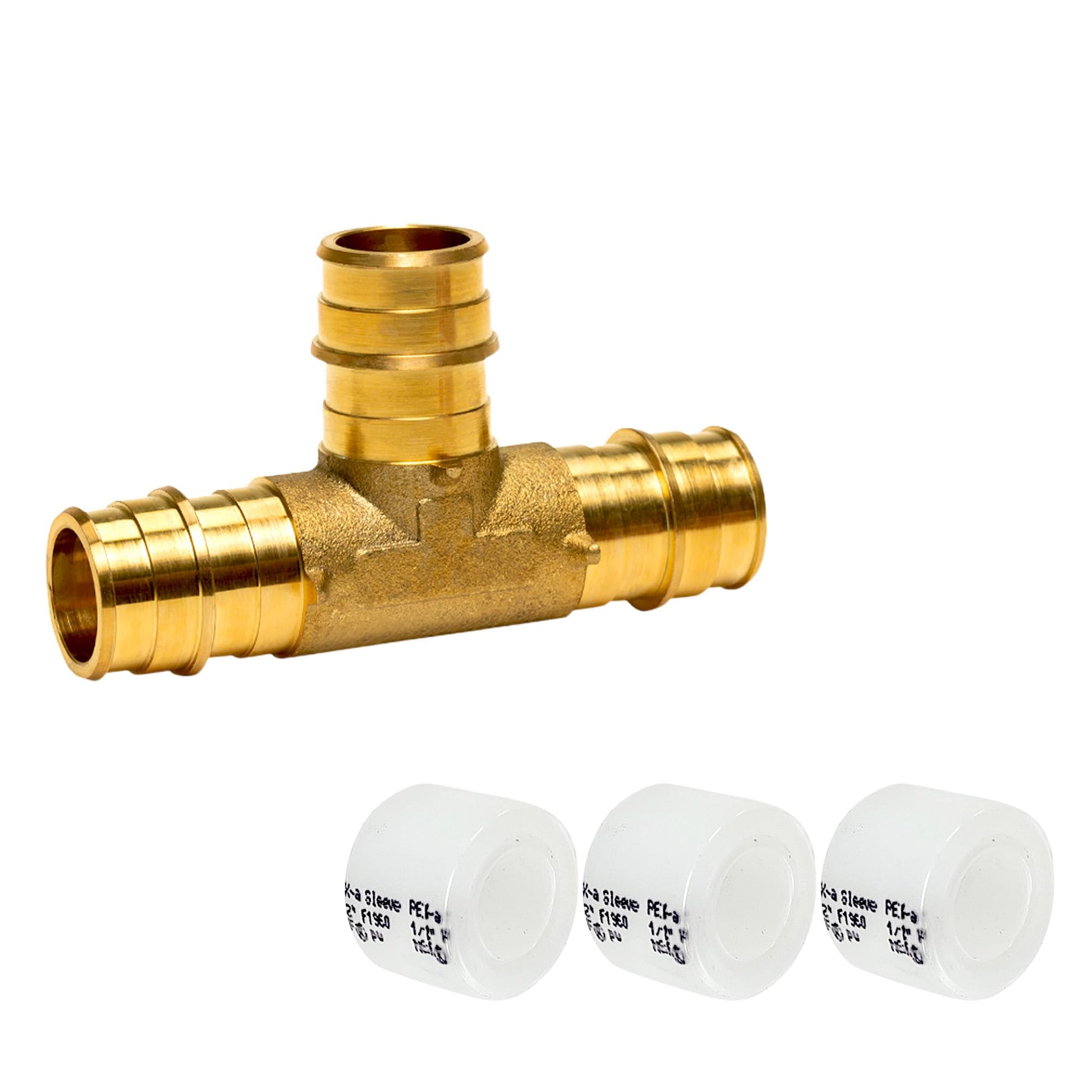 [100-Pack] PROCURU Wholesale 3/4-Inch Brass PEX-A Tee for F1960 Expansion PEX-A Pipe, Without Rings (8ABTE0034-100P)