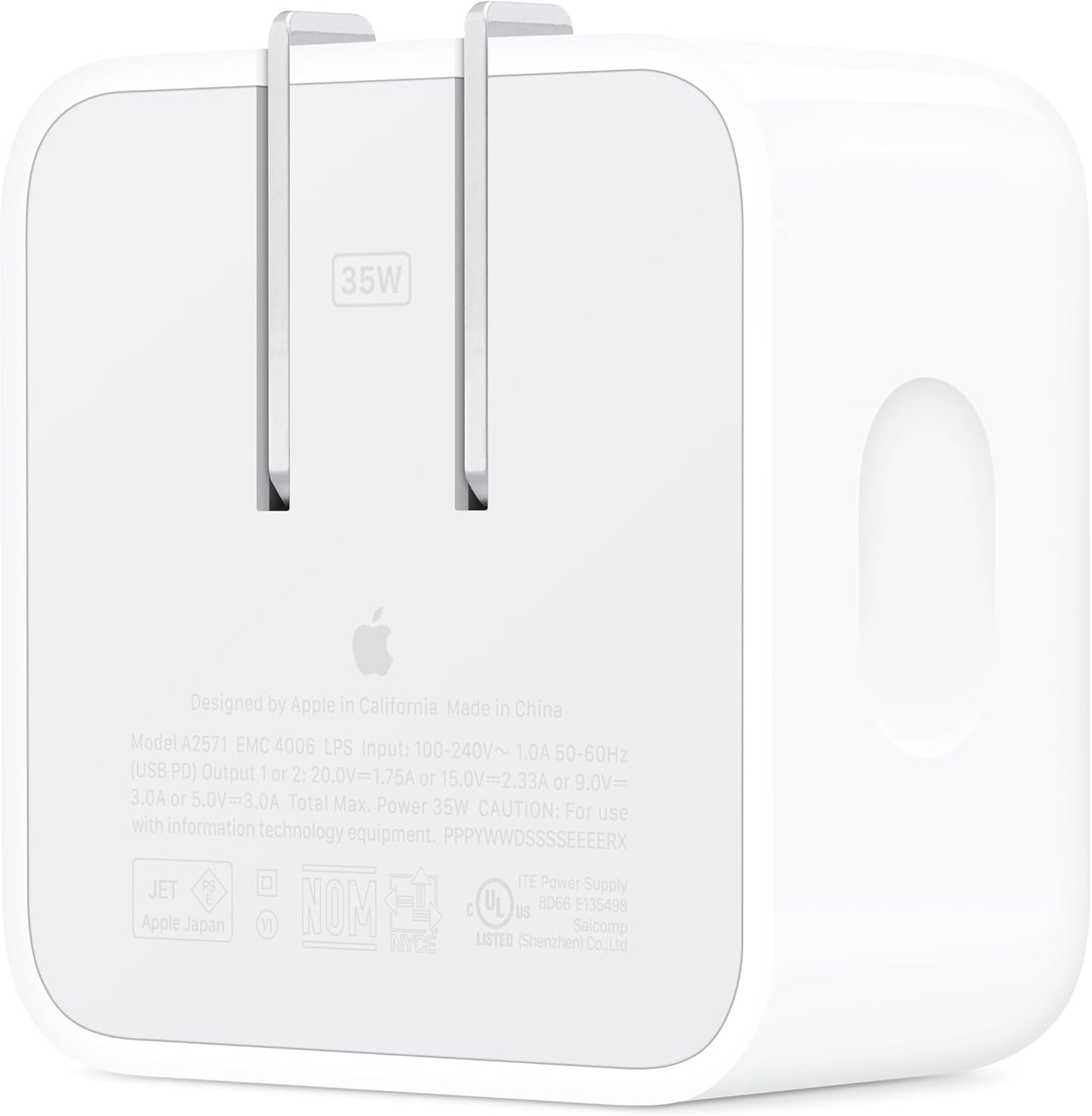Apple 35W Dual USB-C Port Compact Power Adapter: Fast and Convenient Charging, Type C Wall Charger