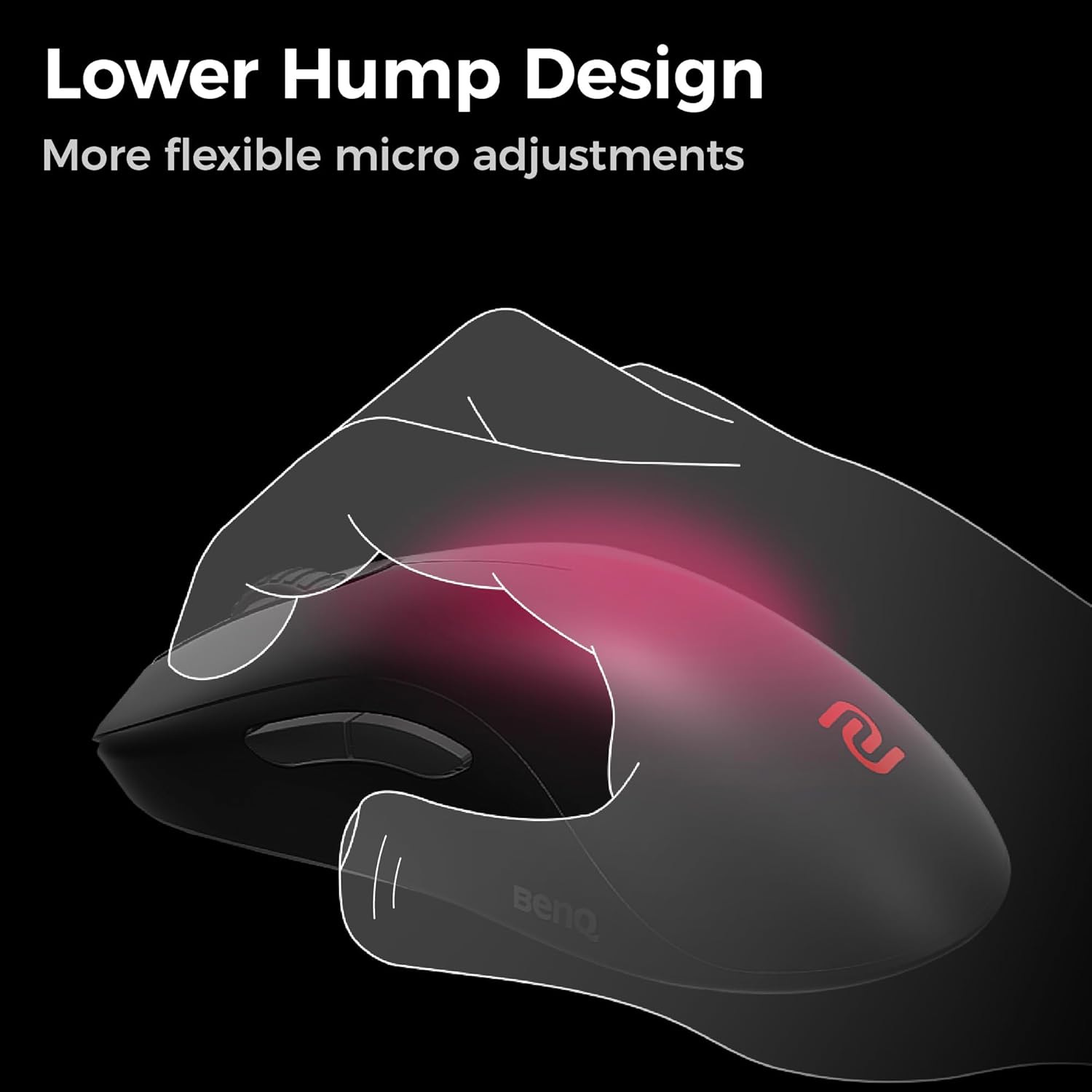 BenQ Zowie FK2-DW 4K Wireless Mouse for Esports, ​Sports Science, 4K Enhanced Receiver, 60g, Symmetrical, Driverless, 3950 Sensor, 4K Polling Rate Wireless Mouse (FK | 3950 Sensor | Symmetrical)