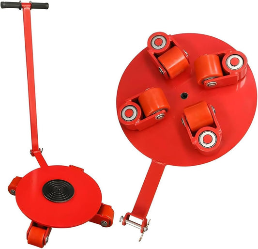 10T Machinery Skate Dolly, 22000lbs Machinery Moving Skate, Machinery Mover Skate w/ 360° Rotation Palletts and 4 Rollers, Heavy Duty Industrial Moving Equipment(Heavy Duty Polyurethane Wheels)