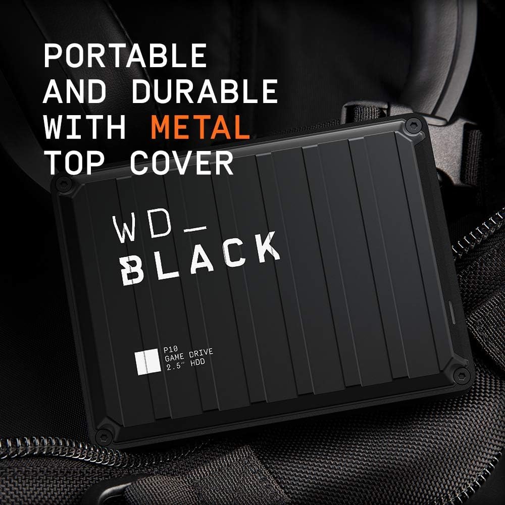 WD_BLACK 6TB P10 Game Drive, Portable External Hard Drive, Works with PlayStation, Xbox, & PC - WDBZ7D0060BBK-WESN