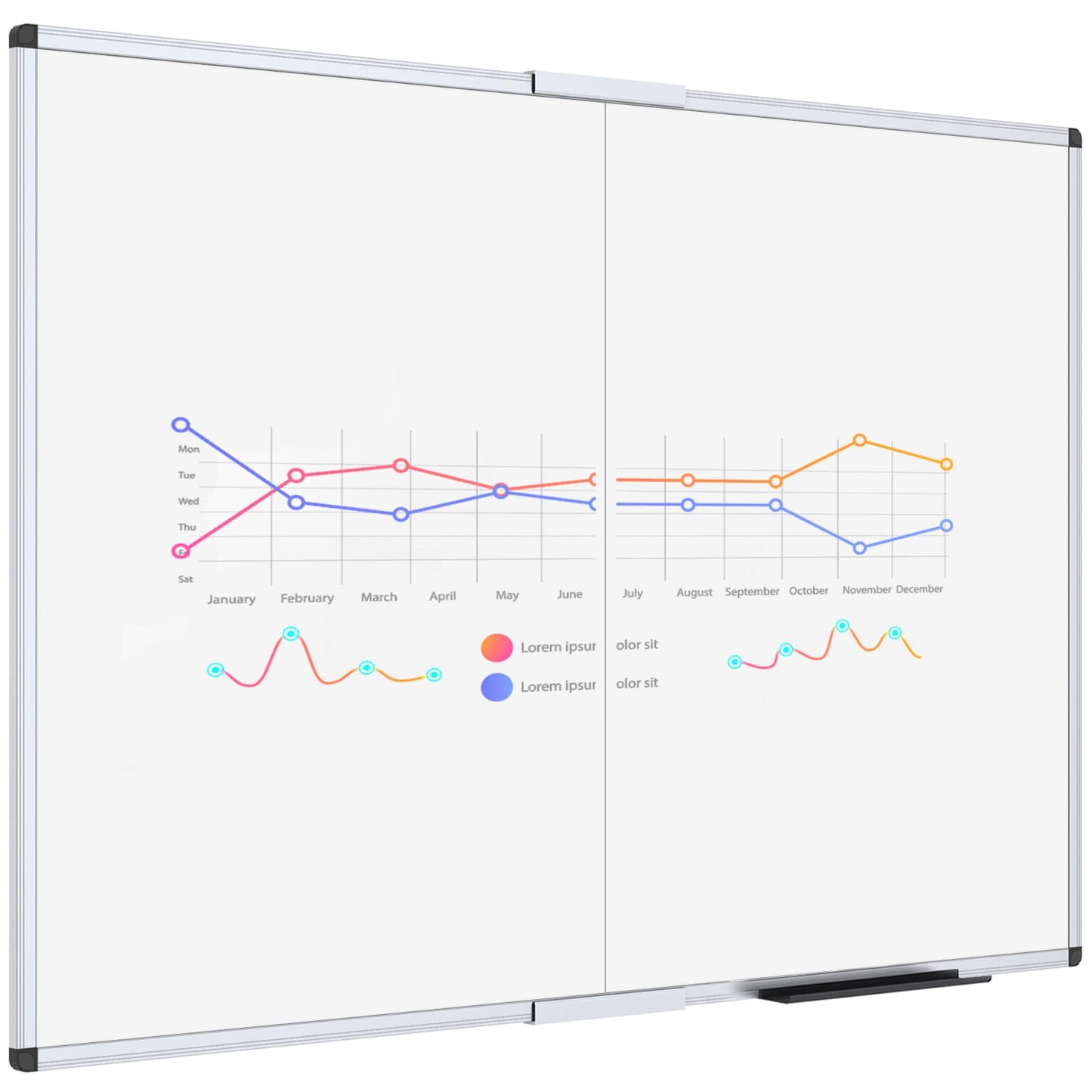 VIZ-PRO Dry Erase Board/Magnetic Whiteboard, 72 x 48 Inches, Large Wall Mounted Board for School Office and Home 6' x 4'
