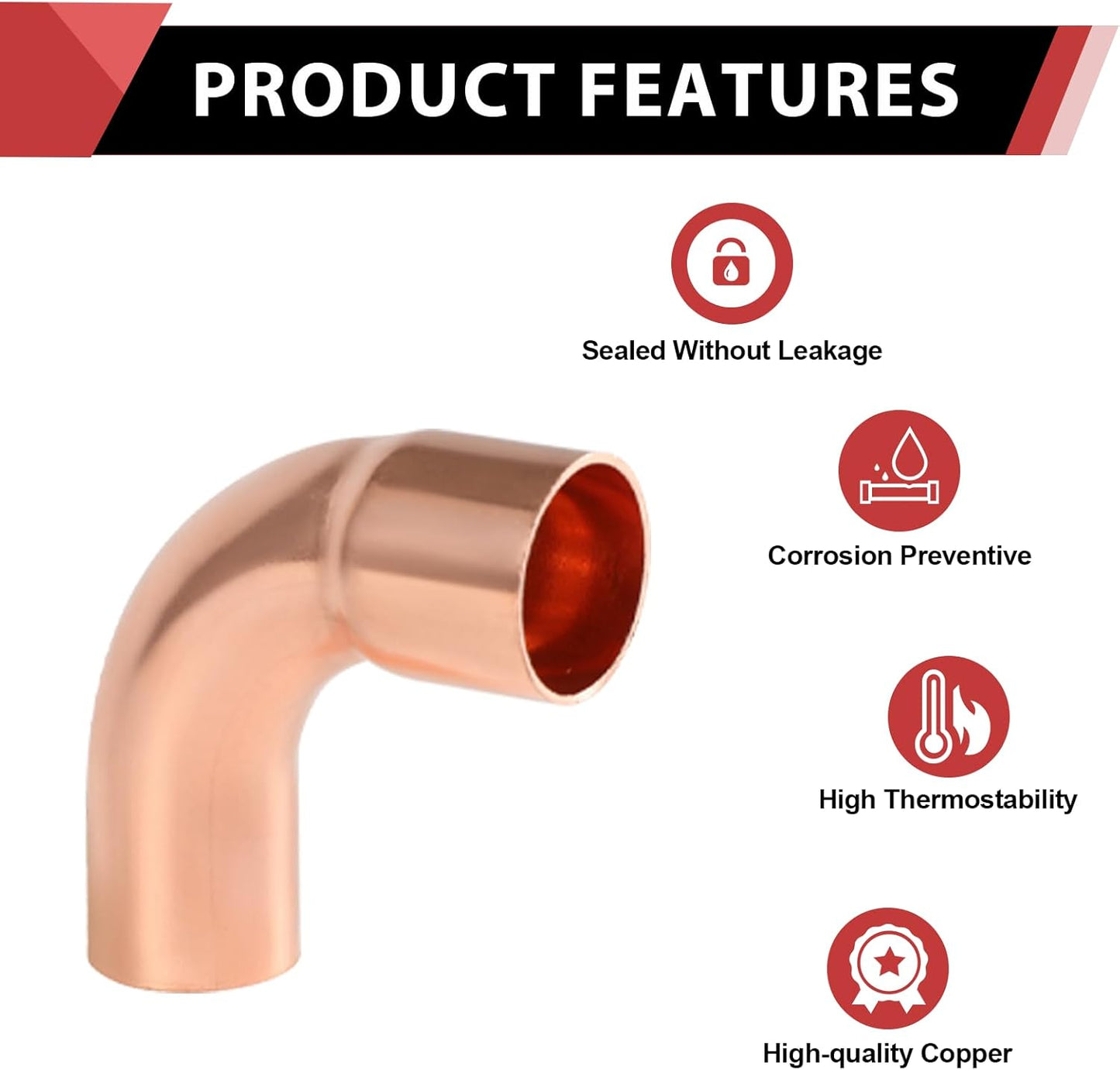 50-Pack EFIELD 1-1/2" FTG x 1-1/2" Copper Long Radius 90° Street Elbow Copper Fitting,(COPPER142-50PCS)