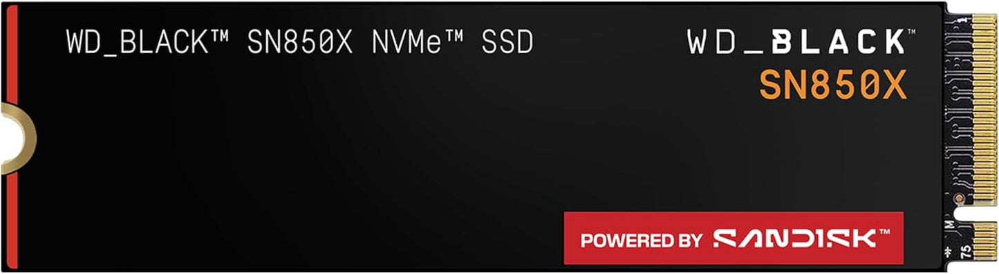 WD_BLACK 2TB SN850X NVMe Internal Gaming SSD Solid State Drive - Gen4 PCIe, M.2 2280, Up to 7,300 MB/s - WDS200T2X0E