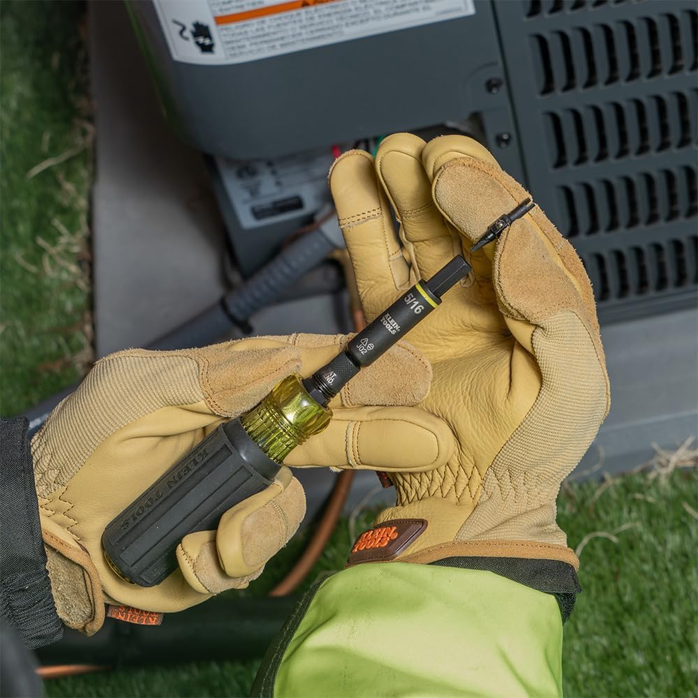 Klein Tools 32527HD KNECT 11-in-1 HVAC Multi-Bit Screwdriver/Nut Driver, Impact Rated with Phillips, Slotted, Square, and Schrader Bits