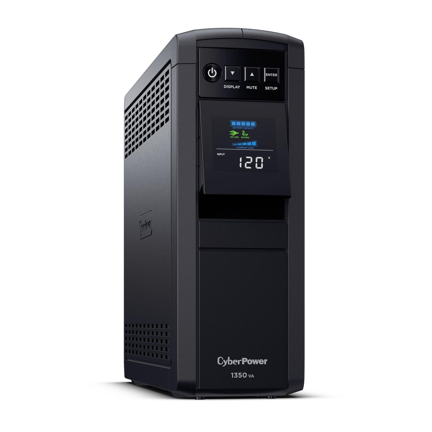 CyberPower CP1500PFCLCD PFC Sinewave UPS Battery Backup and Surge Protector, 1500VA/1000W, 12 Outlets, AVR, Mini Tower; UL Certified