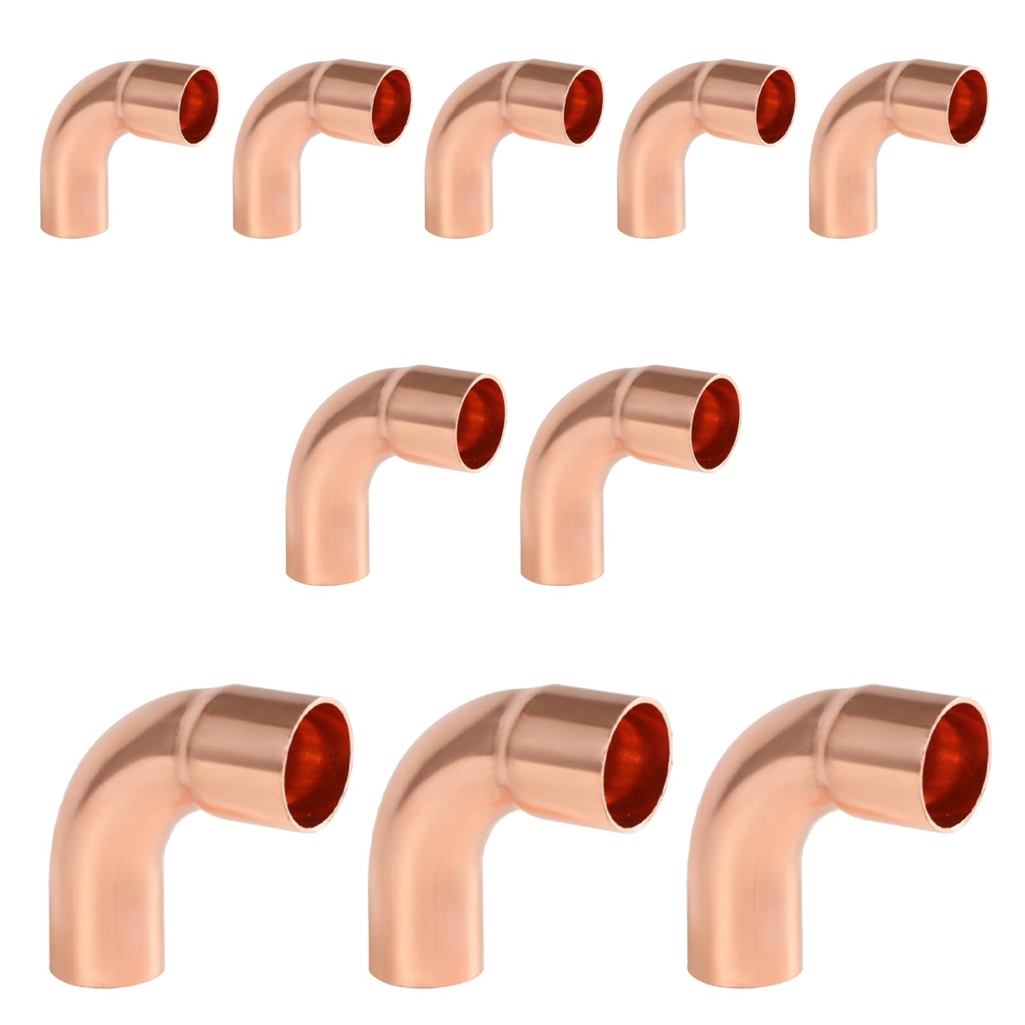 50-Pack EFIELD 1-1/2" FTG x 1-1/2" Copper Long Radius 90° Street Elbow Copper Fitting,(COPPER142-50PCS)