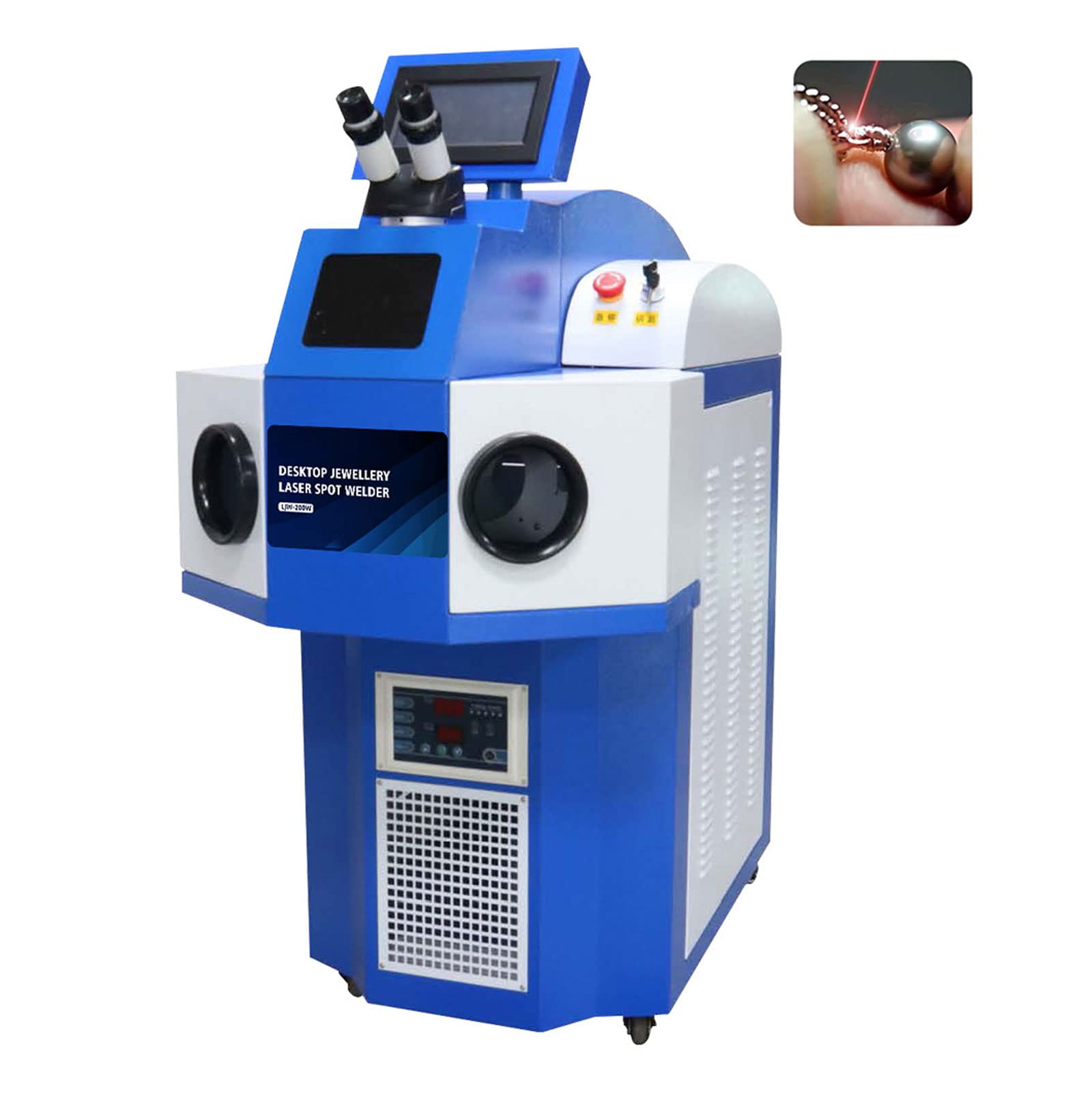 ZAC 150W Jewelry Spot Welder Class 1 0.39mW Laser Jewelry Welder 40 Joules LJW-150 Countertop Gold Silver Laser Welding Machine 220V 1 Phase Desktop Jewelry Repair Tool for Platinum 24K Gold
