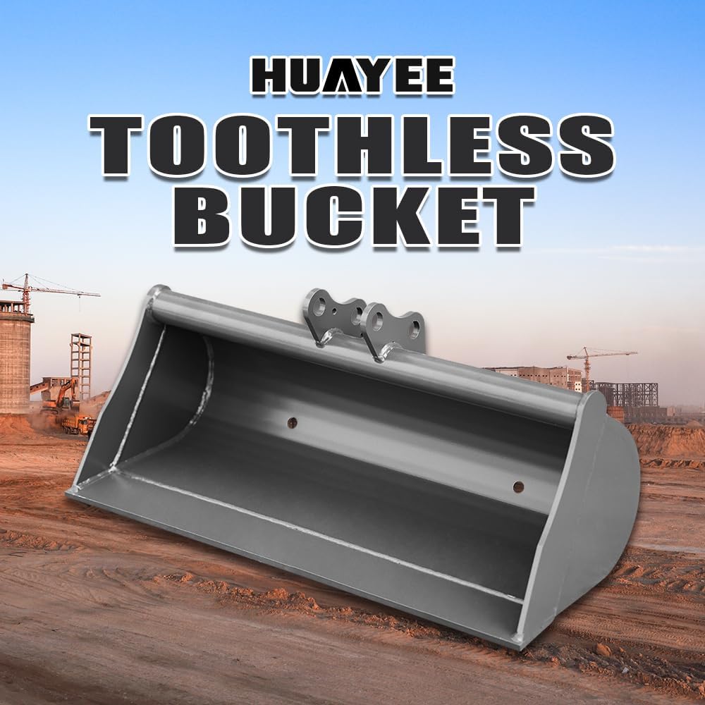 800mm Toothless Bucket with Pins – Heavy-Duty Attachment for 1-1.8 Ton Mini Excavator.in-Stock in The US