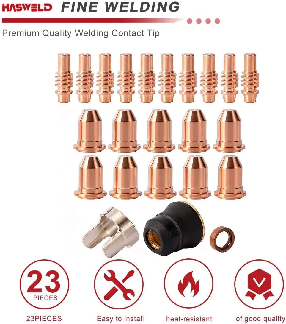fits Harbor Freight Titanium Plasma65 TI-PC65 iPT-65 56255 56811 59182 58895 59164 Plasma cutter consumables Nozzles Electrodes Cups kits (23pk tips Kits)