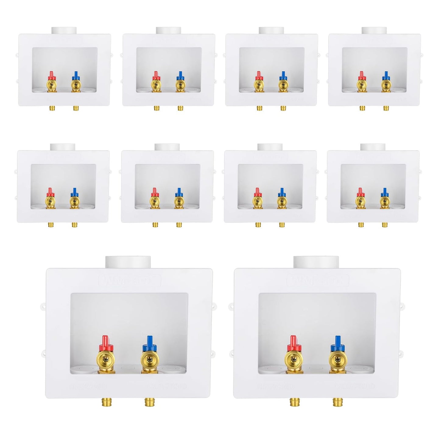 Washing Machine Outlet Box, Niikappu 1/2 Inch Pex Crimp Inlet x 3/4 Inch MHT Outlet Connection, Washer Box with Double Drains, with Stainless Steel Water Hammer Arrestor