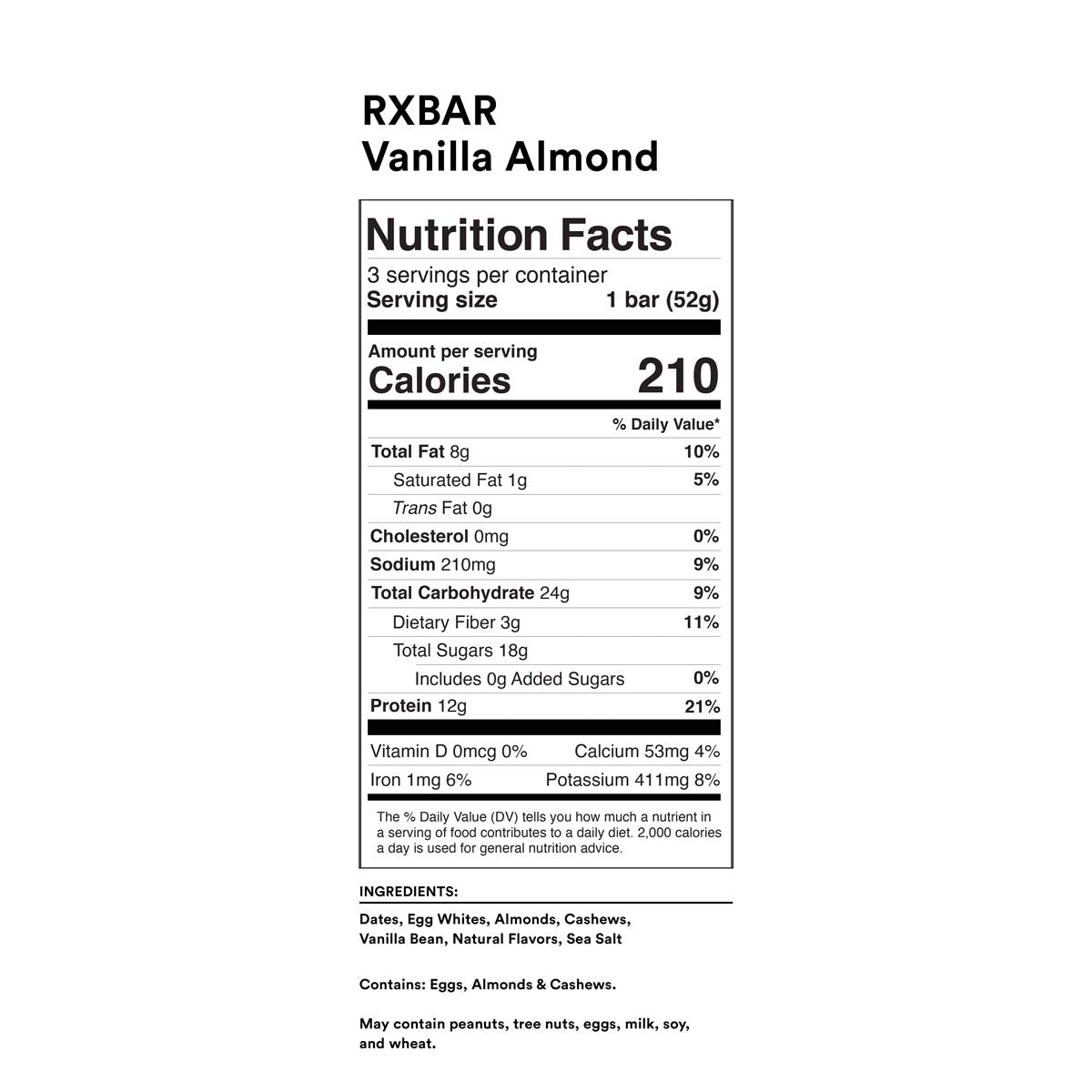 RXBAR Protein Bar, Variety Pack, 10 Flavors, 55oz Box (30 Bars)