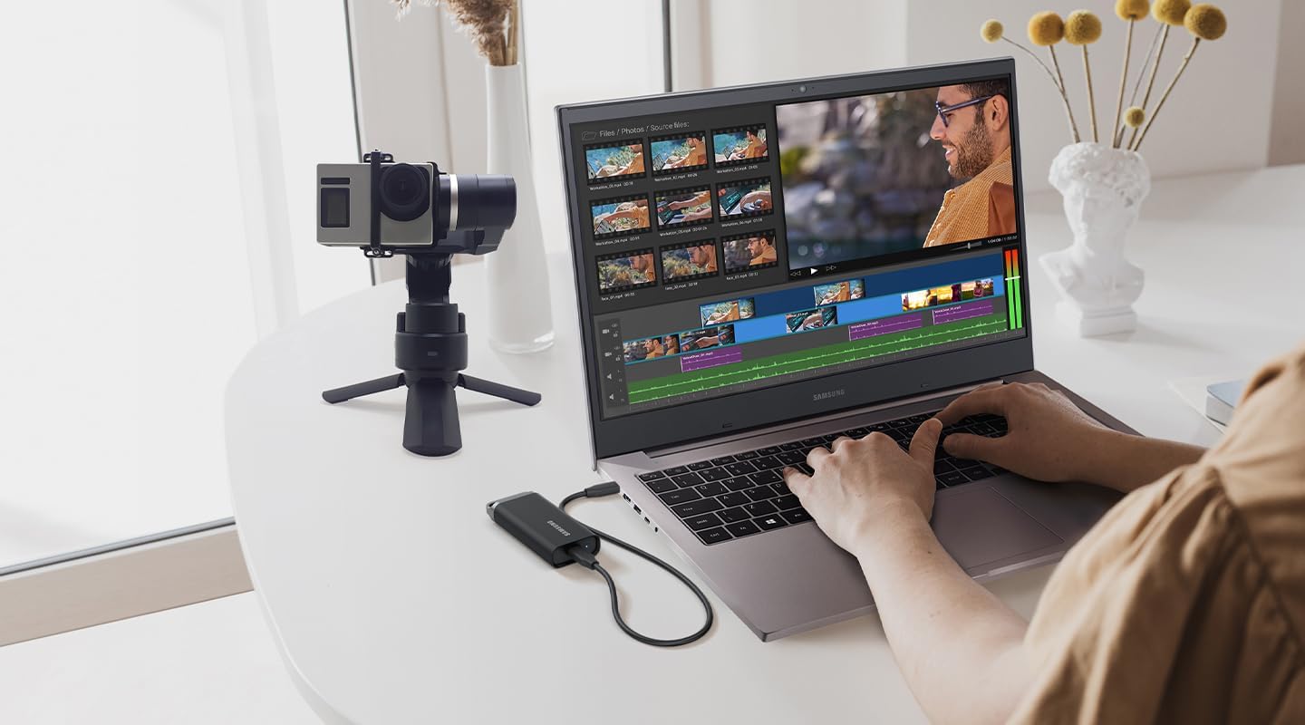 SAMSUNG T5 EVO Portable SSD 8TB, USB 3.2 Gen 1 External Solid State Drive, Seq. Read Speeds Up to 460MB/s for Gaming and Content Creation, MU-PH8T0S/AM, Black