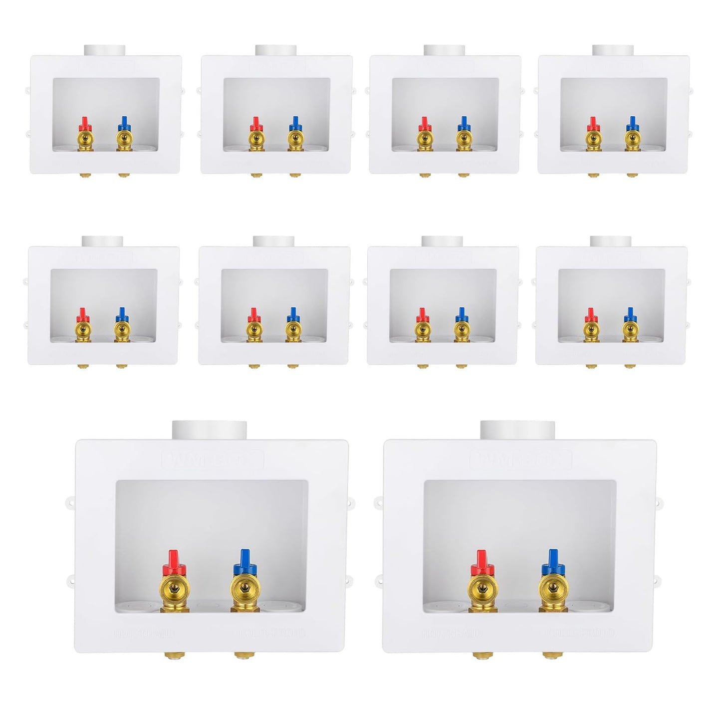 Washing Machine Outlet Box, Niikappu 1/2 Inch Pex Crimp Inlet x 3/4 Inch MHT Outlet Connection, Washer Box with Double Drains, with Stainless Steel Water Hammer Arrestor