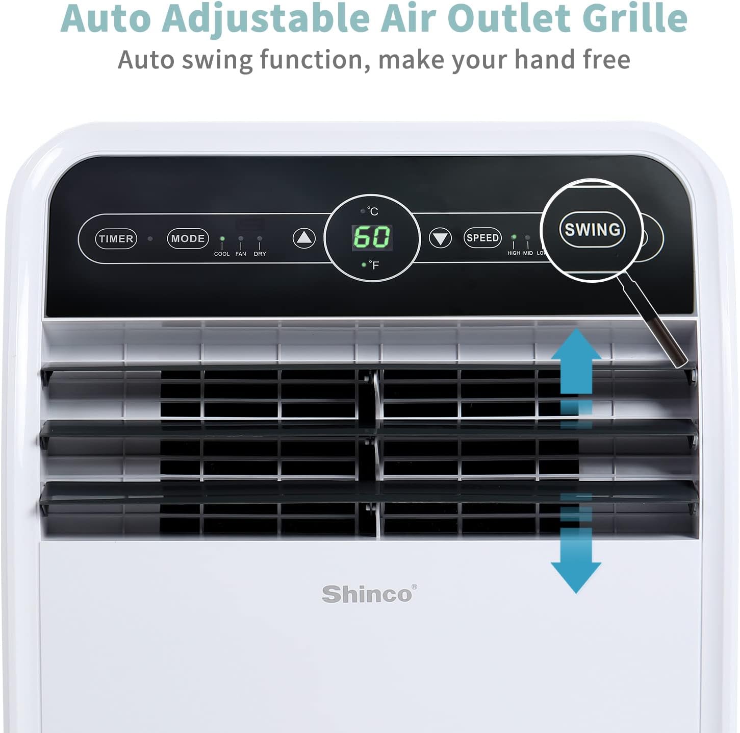 Shinco 12,000 BTU Portable Air Conditioner, Portable AC Unit with Built-in Cool, Dehumidifier&Fan Modes for Room up to 400 sq.ft, with Remote Control, 24 Hour Timer, Installation Kit