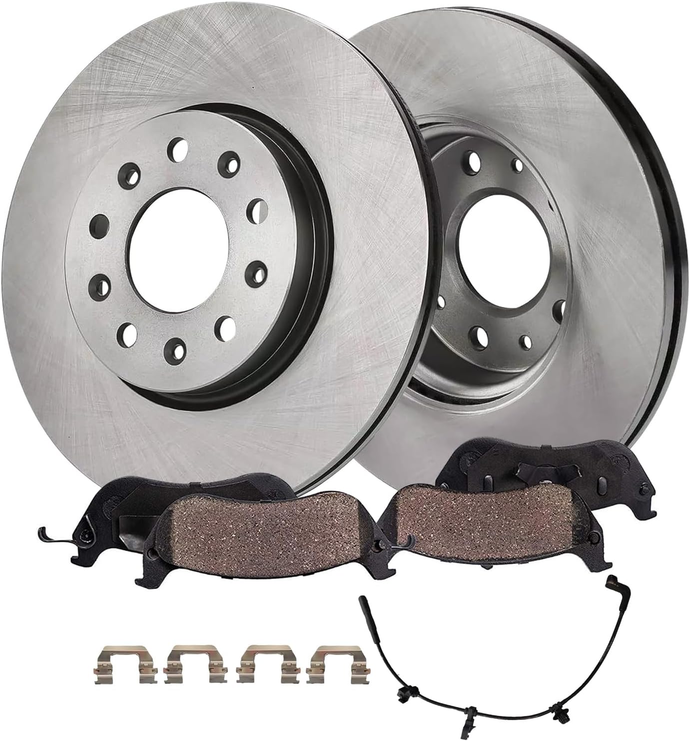 Detroit Axle - 4pc Rear Brake Kit for 2020 2021 2022 2023 2024 Cadillac CT4, Disc Brake Rotors Ceramic Brakes Pads with Hardware Replacement : 12.40" inch Rotor