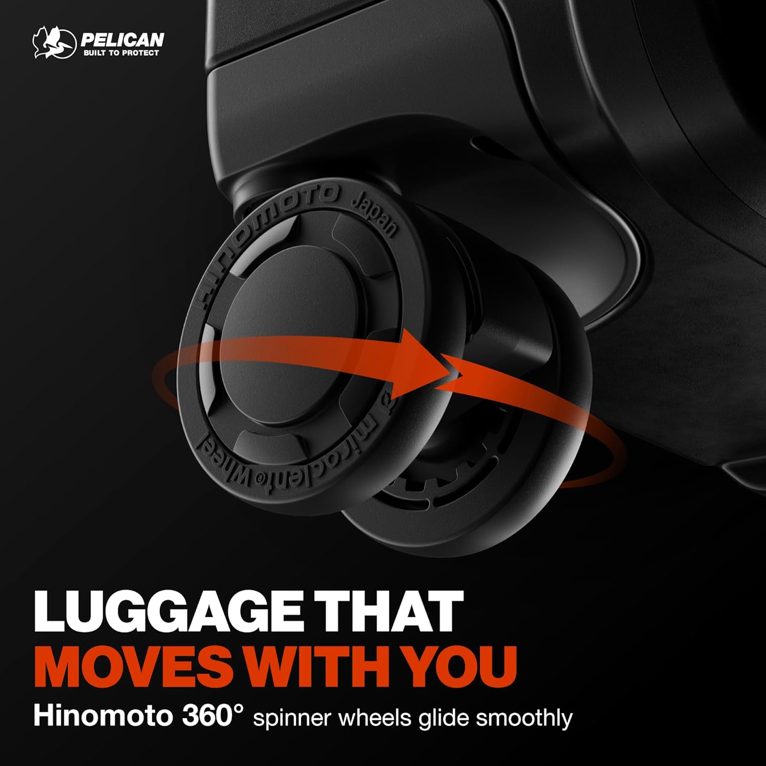 Pelican ATX Luggage Hard Case Luggage with Wheels - Waterproof Hardshell - Medium Size (25 Inch) Check-In Suitcase (Black)