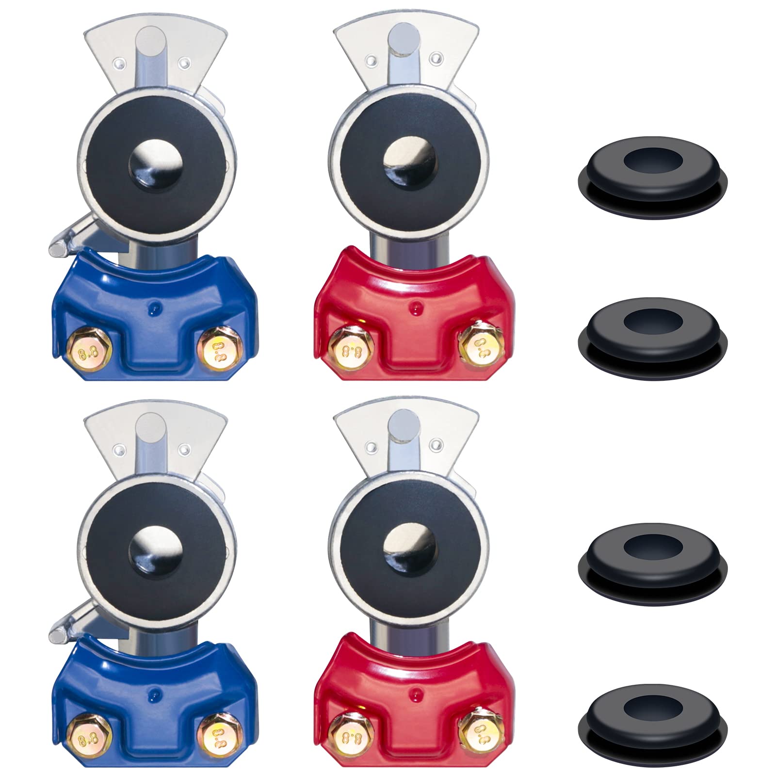 Universal Glad Hands for Semi Trailers, Airline Brake Gladhands for Tractor Trailer, with Extra 2pcs Replaced Glad Hand Seals