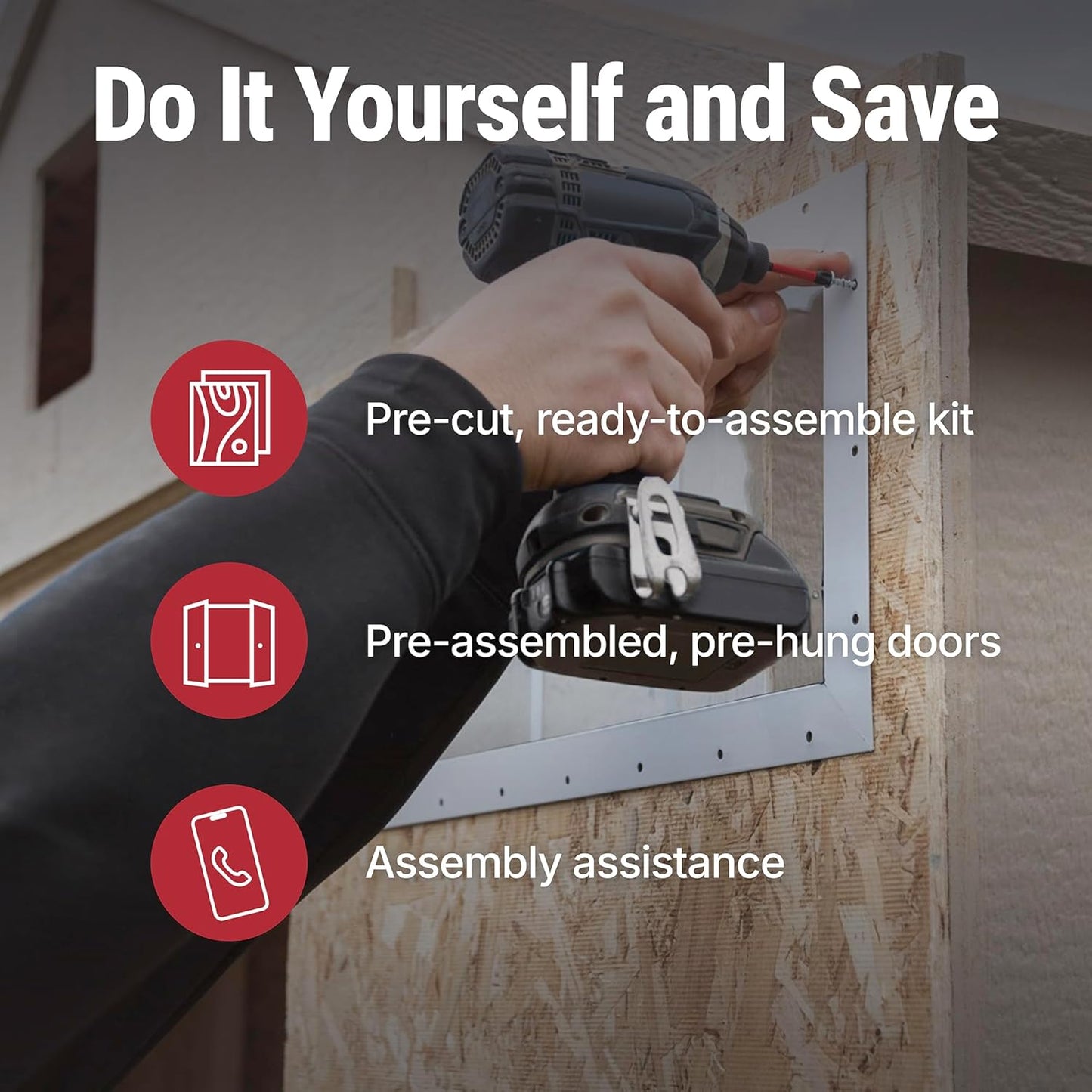 Handy Home Products Olympia 10x7.5 Wood Storage Shed with Floor Kit- Does not Include Paint or Roofing Shingles