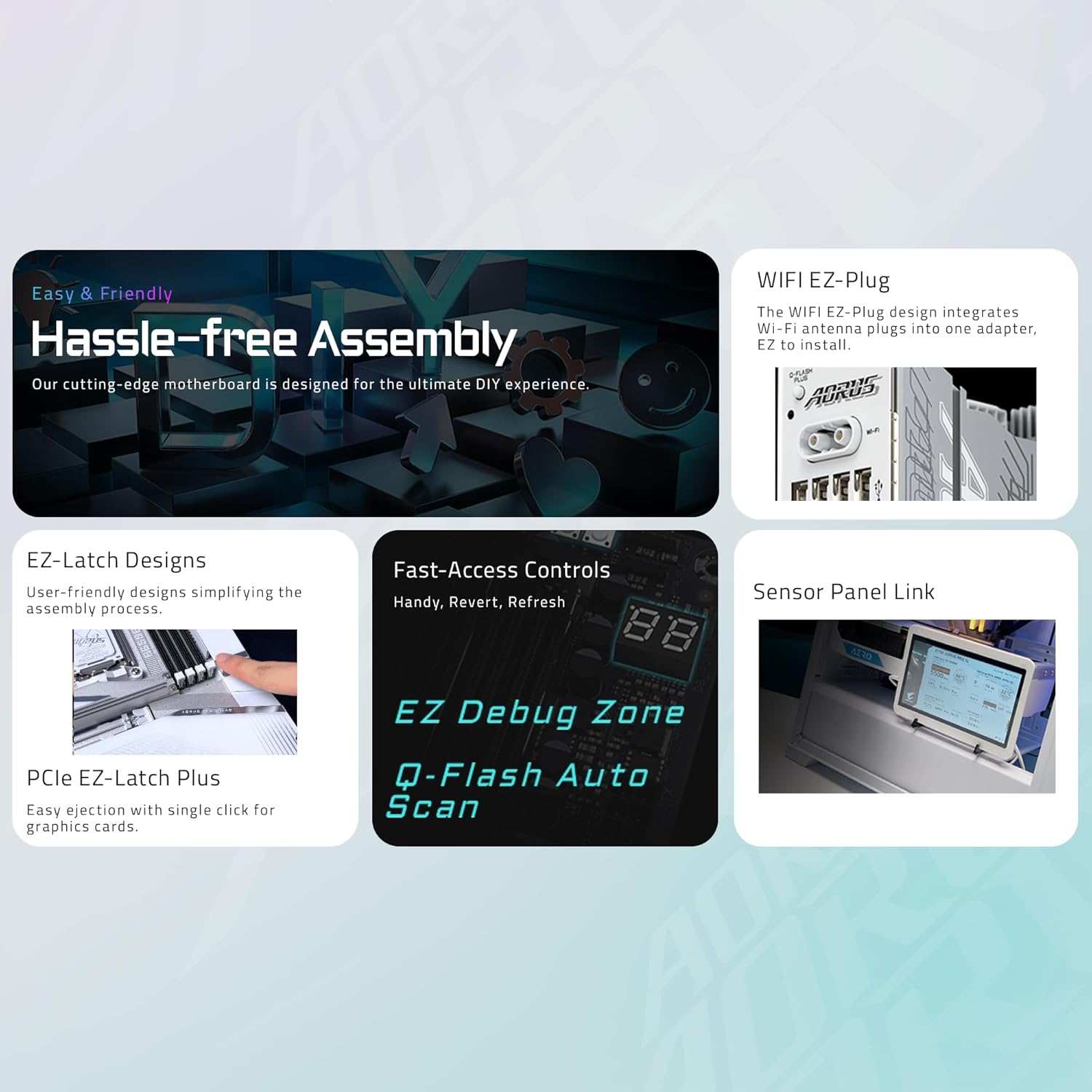 GIGABYTE X870E AORUS PRO ICE AMD AM5 LGA 1718 Motherboard, ATX, DDR5, 4X M.2, PCIe 5.0, USB4, WIFI7, 2.5GbE LAN, EZ-Latch, 5-Year Warranty