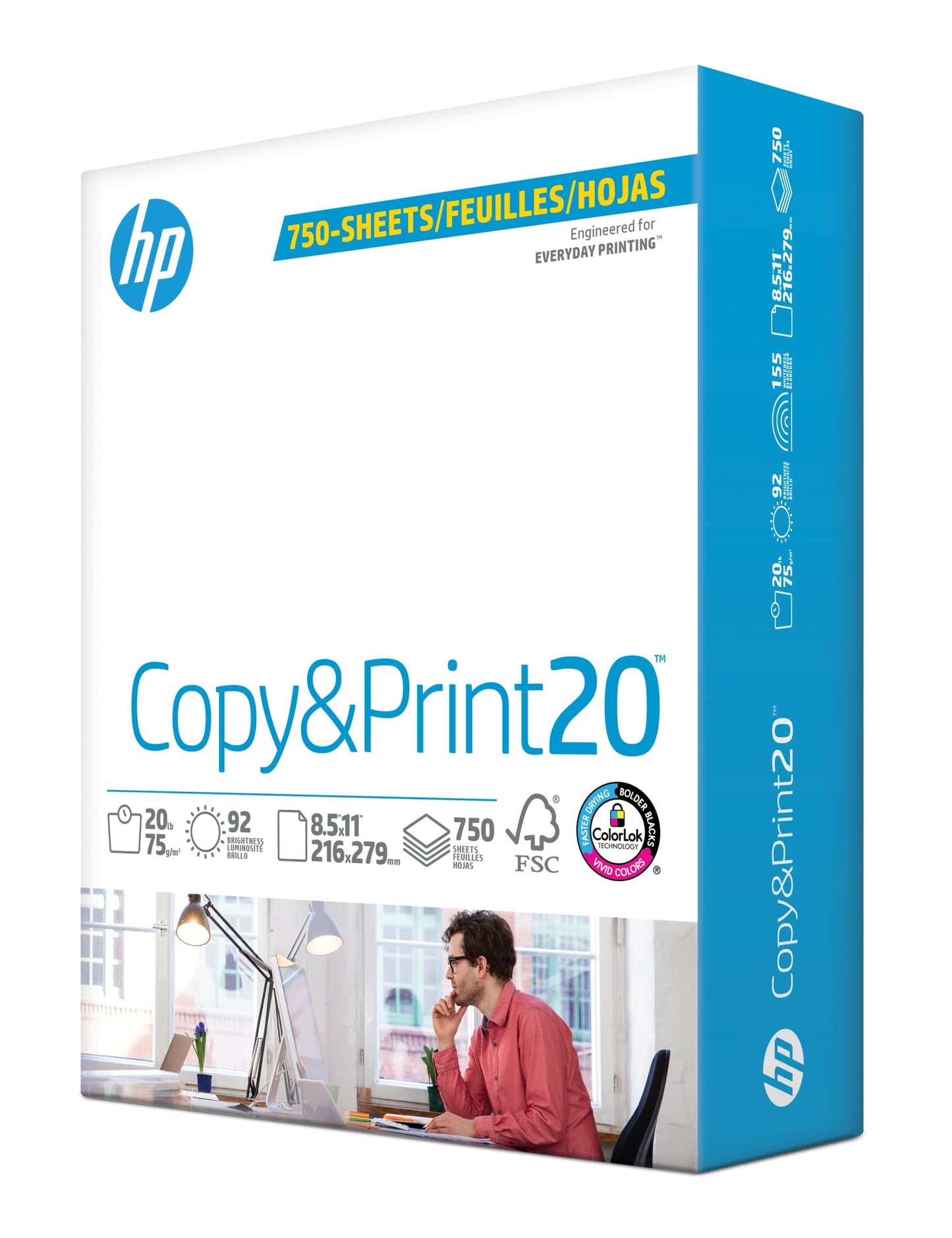 HP Printer Paper | 8.5 x 11 Paper | Copy &Print 20 lb | 1 Pallet - 40 Case - 200,000 Sheets | 92 Bright | Made in USA - FSC Certified | 200060P
