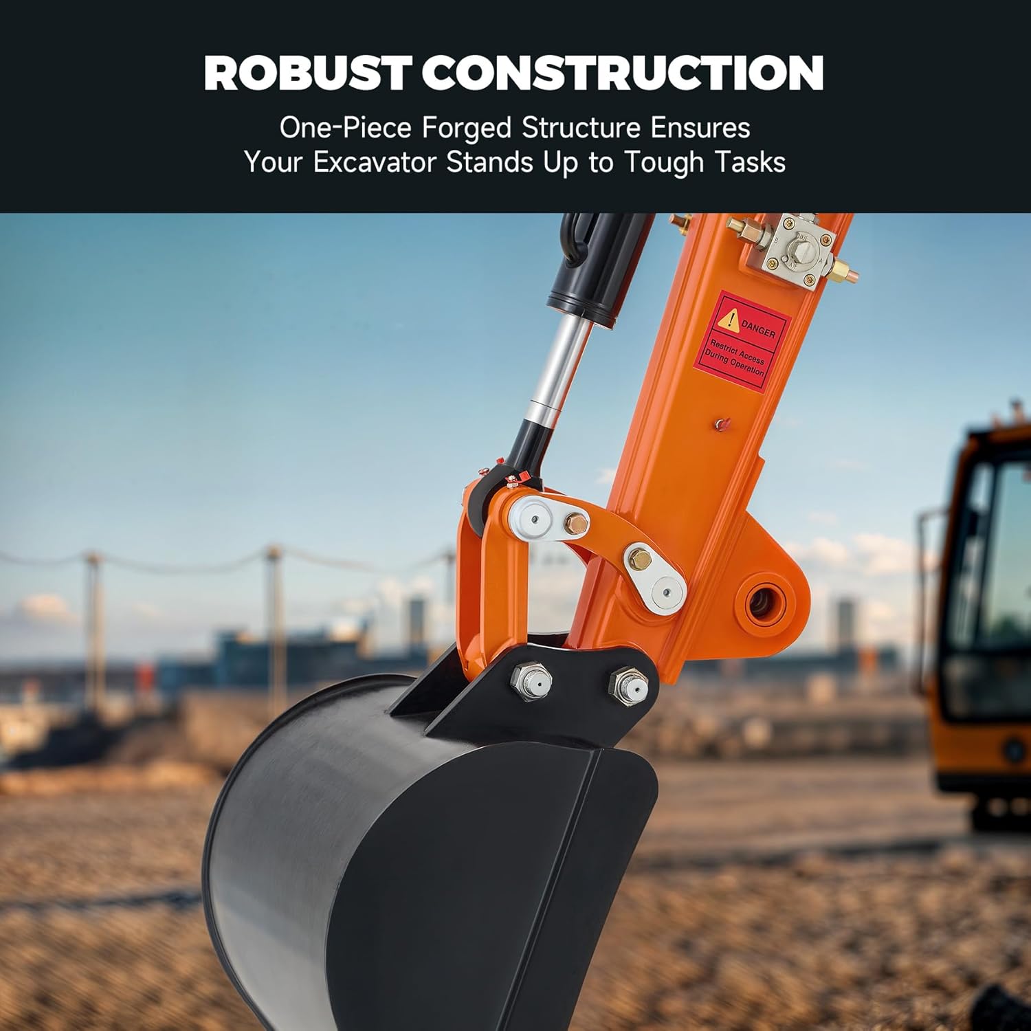 AHM 1.6 Ton Mini Excavator with Side Swing, Crawler Excavator with 23 hp EPA Engine & Pilot Control, Compact Trench Digger with Enclosed Cab for Garden Farm Construction Trenching Material Handling