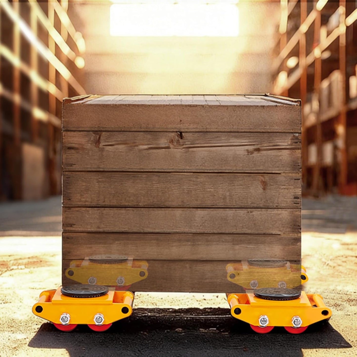 VEVOR 4PCS Machinery Skates Dollies, 17,637 lb Heavy Duty Equipment Moving Skates with 4 PU Wheels, 360° Rotation Non-Slip Cap, Low-Profile Industrial Mover Rollers for Factory, Warehouse, Workshop