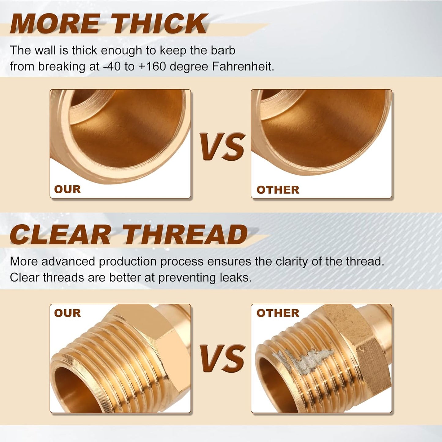 5pcs Brass Hose Barb Fittings 1/4 Inch Barb to 1/8 Inch NPT Male Thread Air Hose Fittings Adapter Connector Water Fuel Air Line Fittings 1/4” Barb × 1/8” NPT Brass Fittings