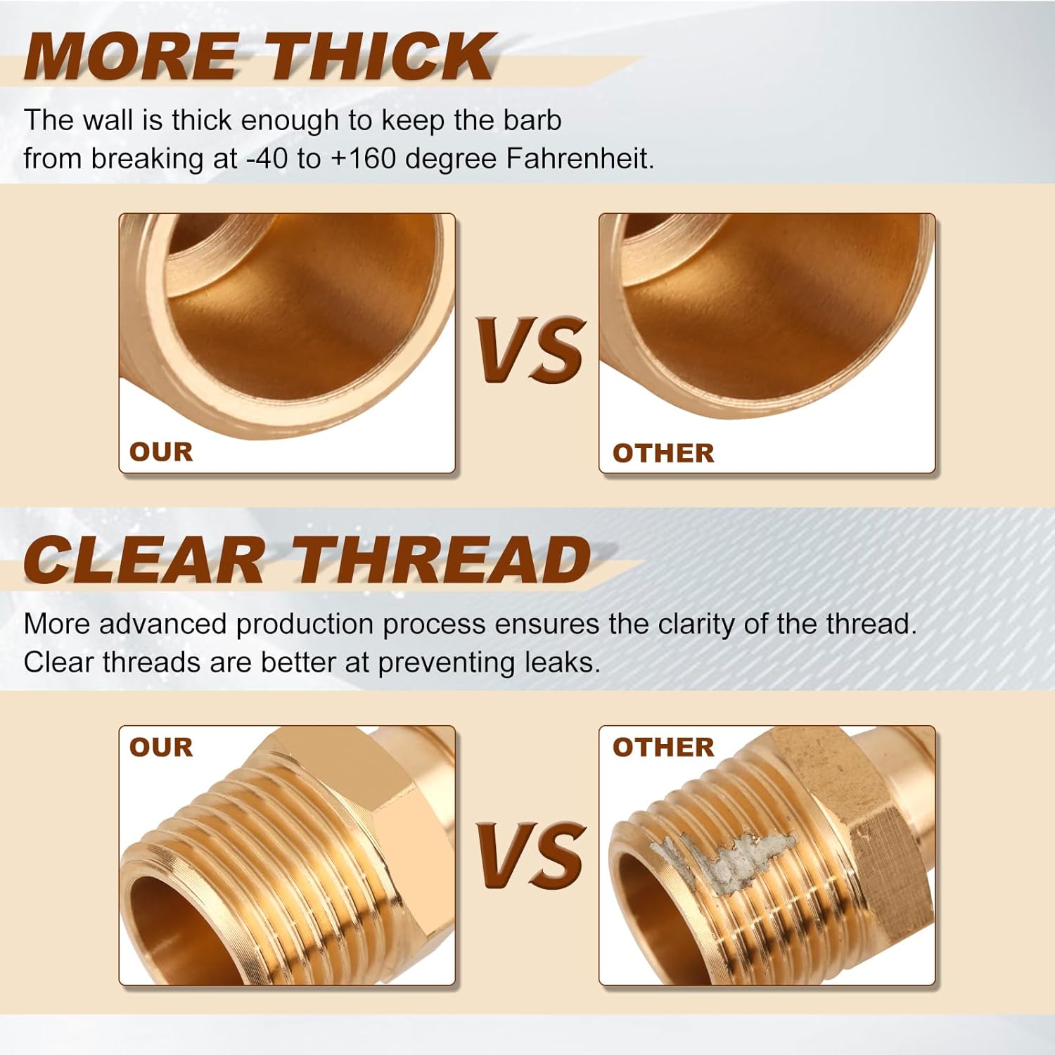 5pcs Brass Hose Barb Fittings 1/4 Inch Barb to 1/8 Inch NPT Male Thread Air Hose Fittings Adapter Connector Water Fuel Air Line Fittings 1/4” Barb × 1/8” NPT Brass Fittings