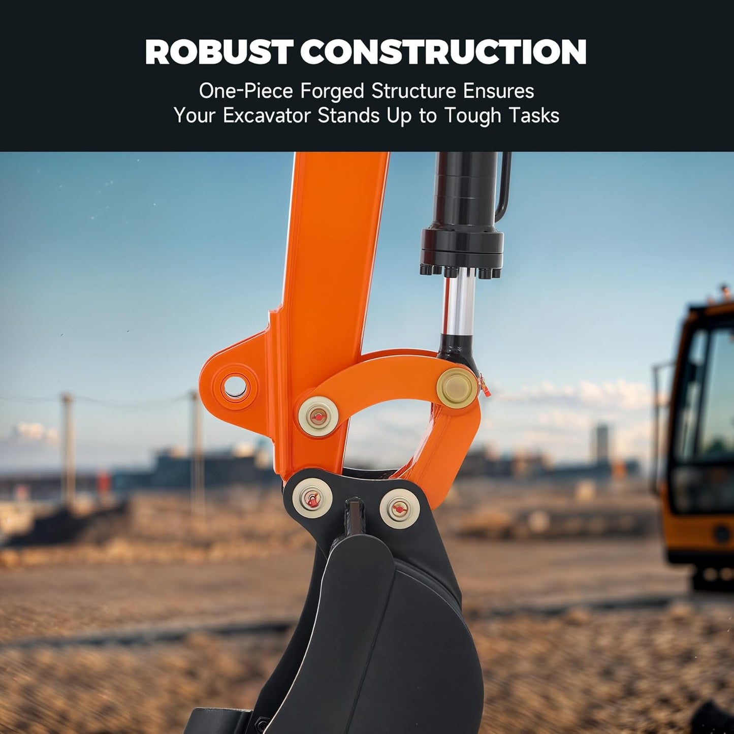 AHM 2.5 Ton Mini Excavator, Crawler Excavator with 25 HP Perkins Diesel EPA Engine, Speed Adjustable Trench Digger with Side Swing Enclosed Cab, Mini Digger for Garden Farm Construction Trenching