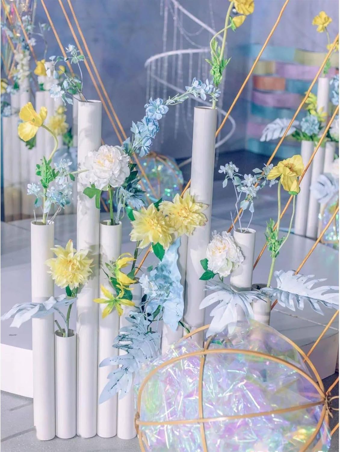 4Pcs 1-1/2 Inch PVC Pipe 17" Long White Sch40 Industrial PVC Pipes for Home DIY, Greenhouse, Garden, Farm, Workshop, Furniture Grade(1.50" x 17"L)