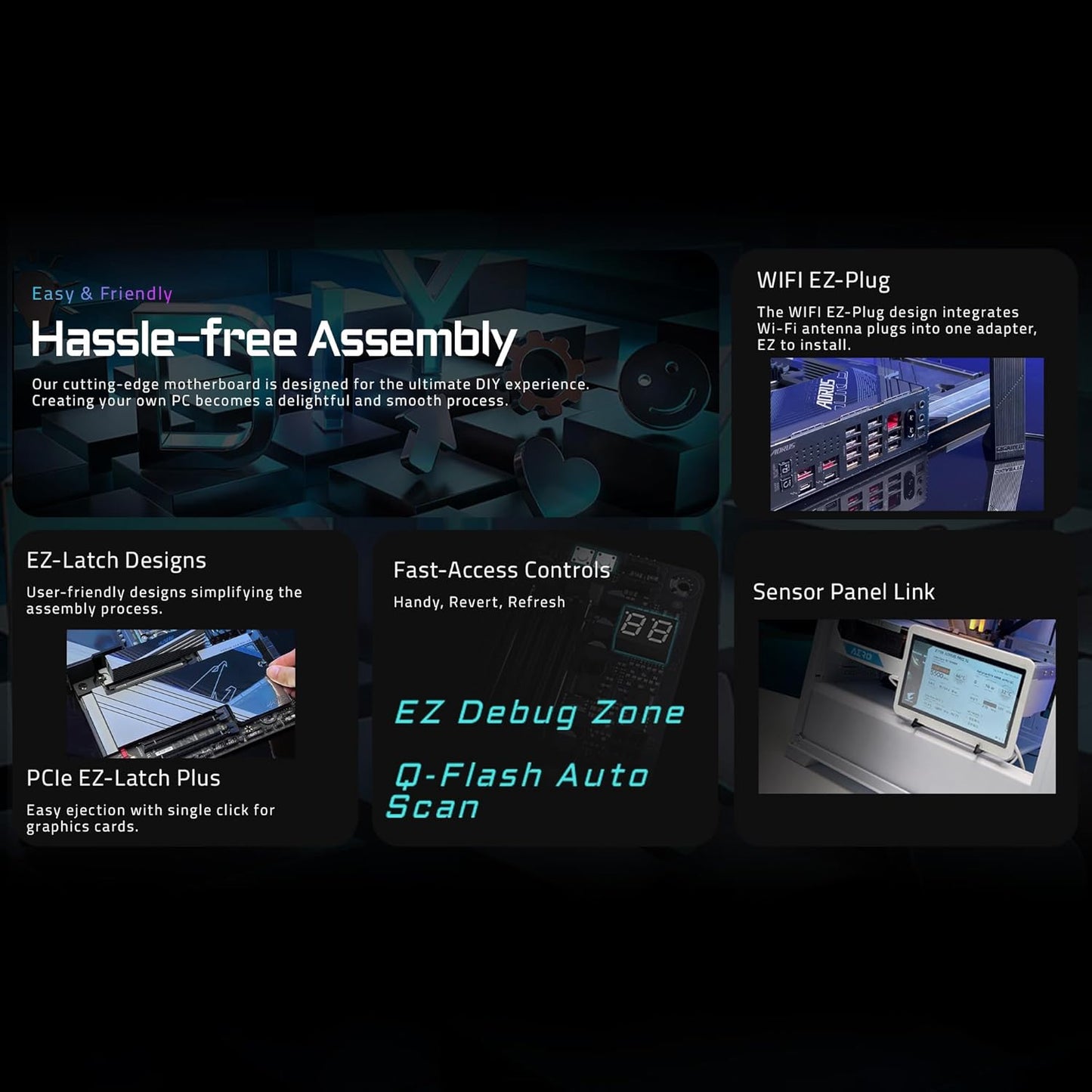 GIGABYTE X870 AORUS Elite WIFI7 AMD AM5 LGA 1718 Motherboard, ATX, DDR5, 4X M.2, PCIe 5.0, USB4, WIFI7, 2.5GbE LAN, EZ-Latch, 5-Year Warranty