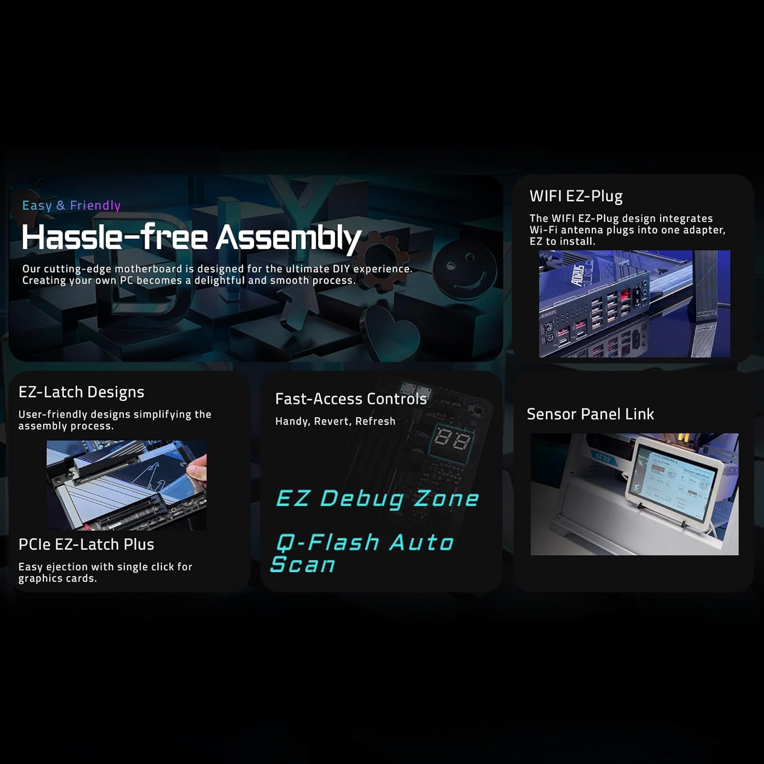 GIGABYTE X870 AORUS Elite WIFI7 AMD AM5 LGA 1718 Motherboard, ATX, DDR5, 4X M.2, PCIe 5.0, USB4, WIFI7, 2.5GbE LAN, EZ-Latch, 5-Year Warranty