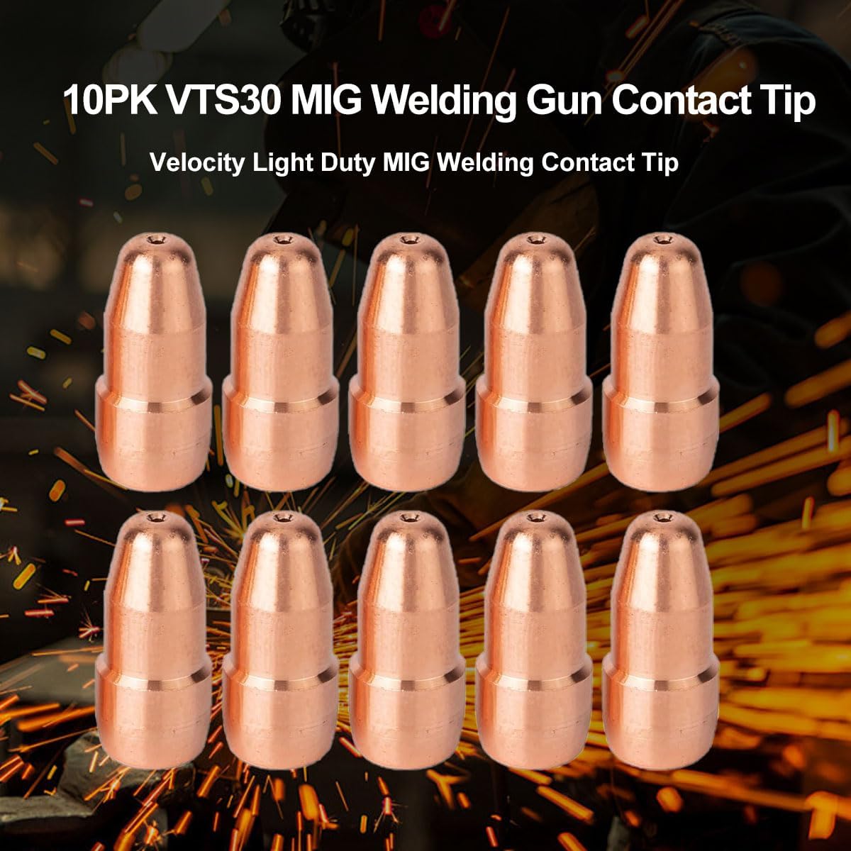 10PK VTS35 MIG Welding Gun Contact Tip .035" fits Tweco Fusion 140 180 220 250 1110-1310 Velocity Light Duty MIG Welding Contact Tip, .035" Wire Size