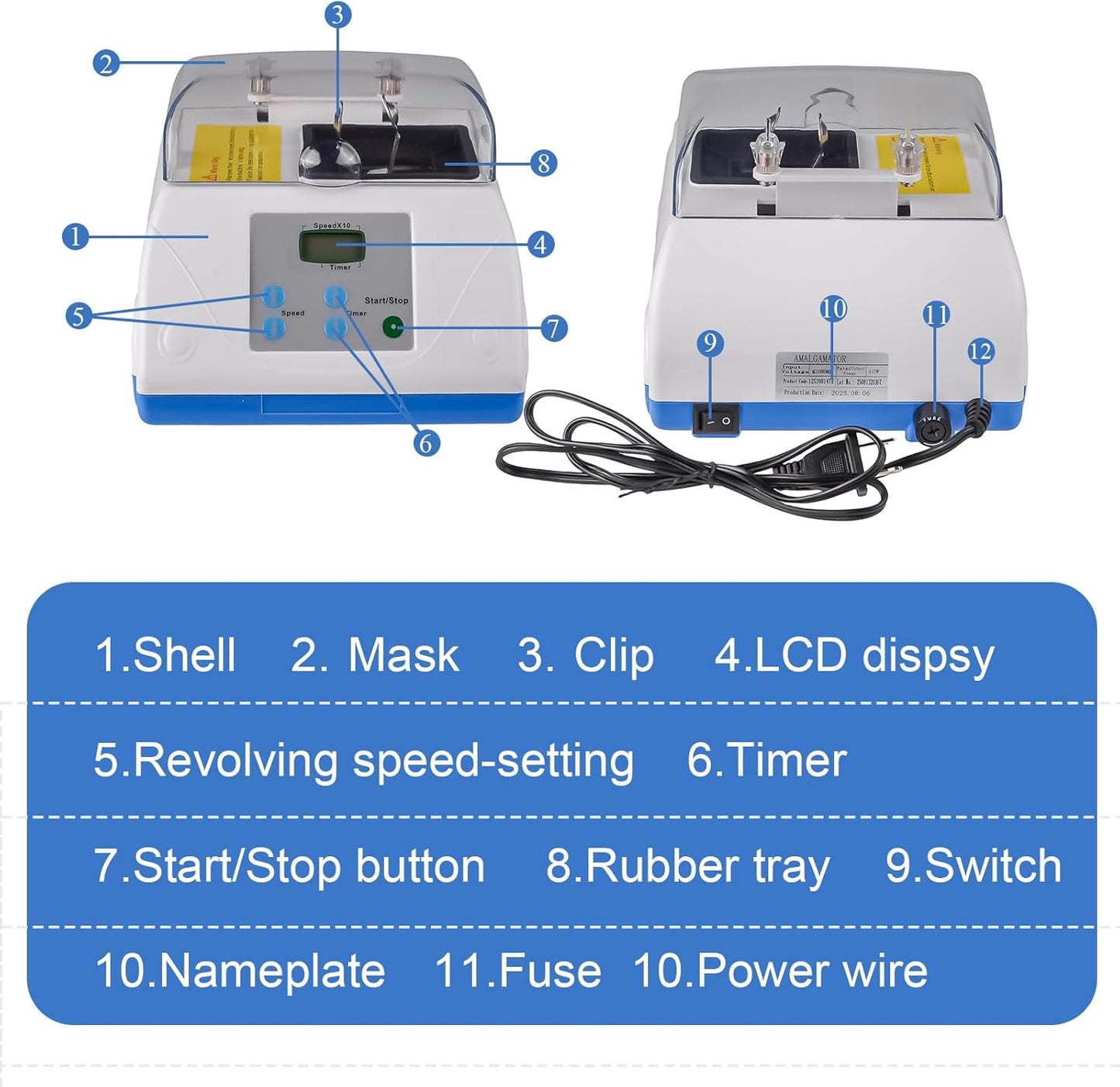 Digital Amalgamator Amalgam Mixer Capsule Lab Equipment G8