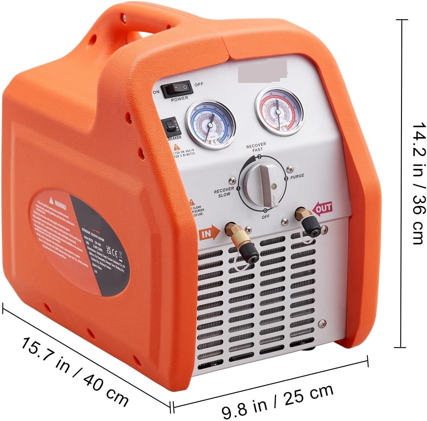 Refrigerant Recovery Machine,Portable AC Recovery Machine,Liquid Refrigerant,for HVAC Technicians and DIYers (3/4hp)