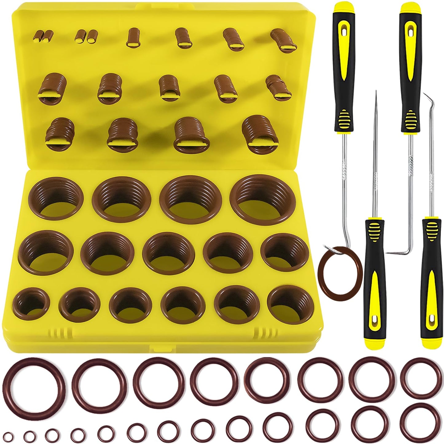 37 Size 1075 Pcs Faucet Washers & O-Rings Kit & Plumbing Gasket 3-in-1 Home Universal Rubber Washers Assortment Kit for Faucet Hose Spigot Plumbing Seal Repair with Pick Hook
