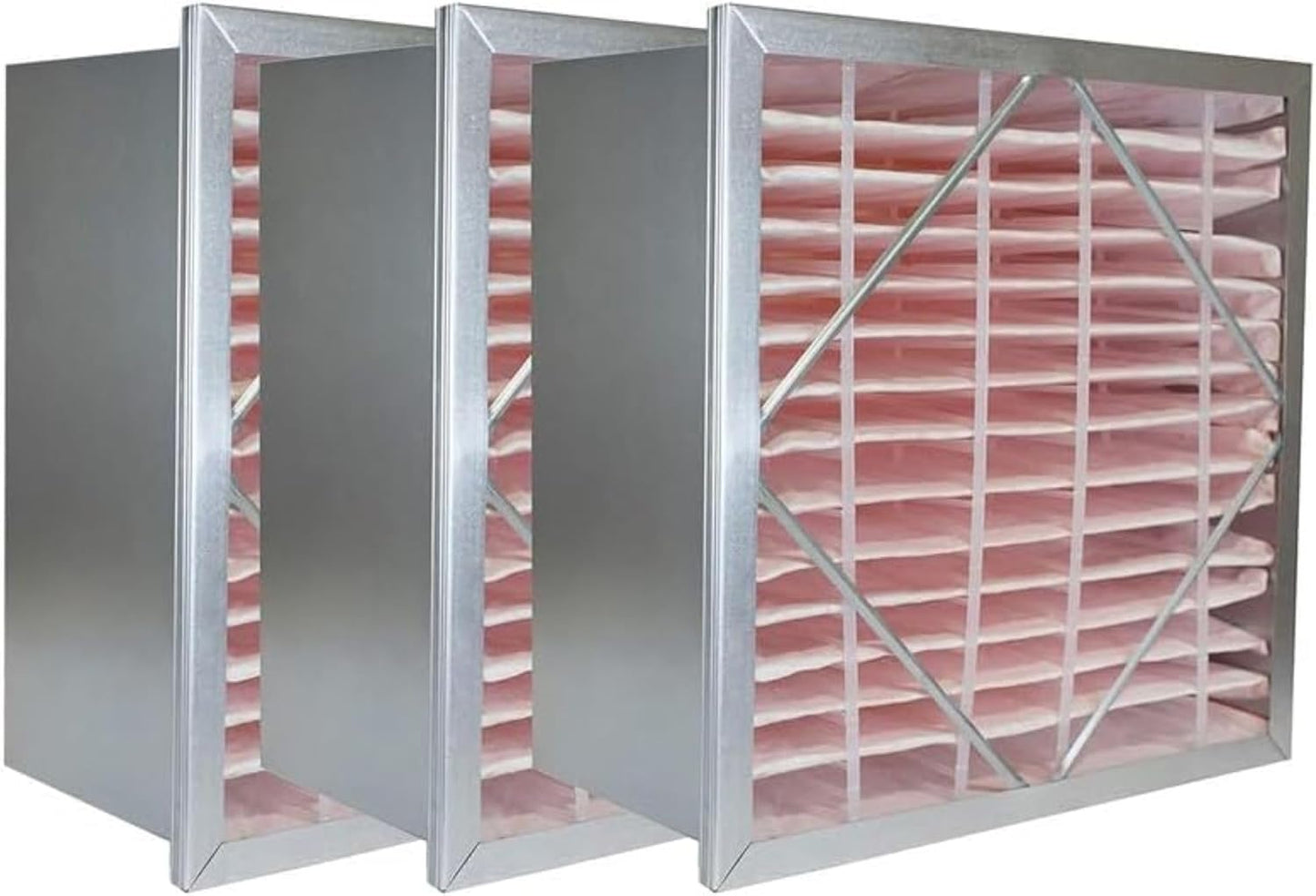 Filterbuy 24x24x12 Air Filter MERV 11 (MPR 1200) Header (3-Pack), Rigid Cell Filters HVAC Replacement (Actual Size: 21.75 x 21.75 x 11.38)