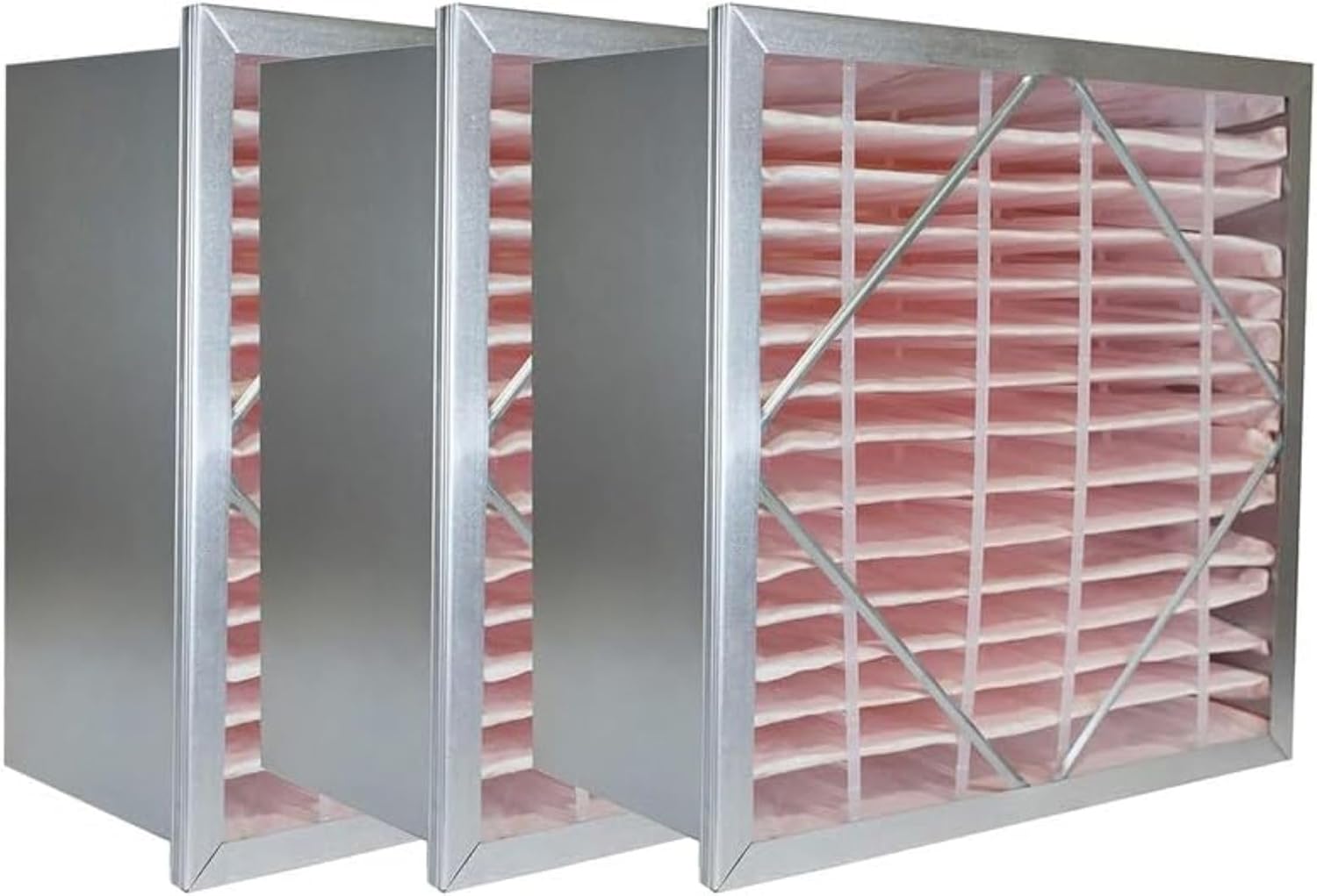 Filterbuy 24x24x12 Air Filter MERV 11 (MPR 1200) Header (3-Pack), Rigid Cell Filters HVAC Replacement (Actual Size: 21.75 x 21.75 x 11.38)