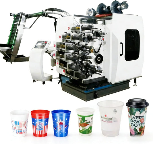 6 Color Plastic Cup Printing Equipment, Smart Control Offset Printer for Drinkware