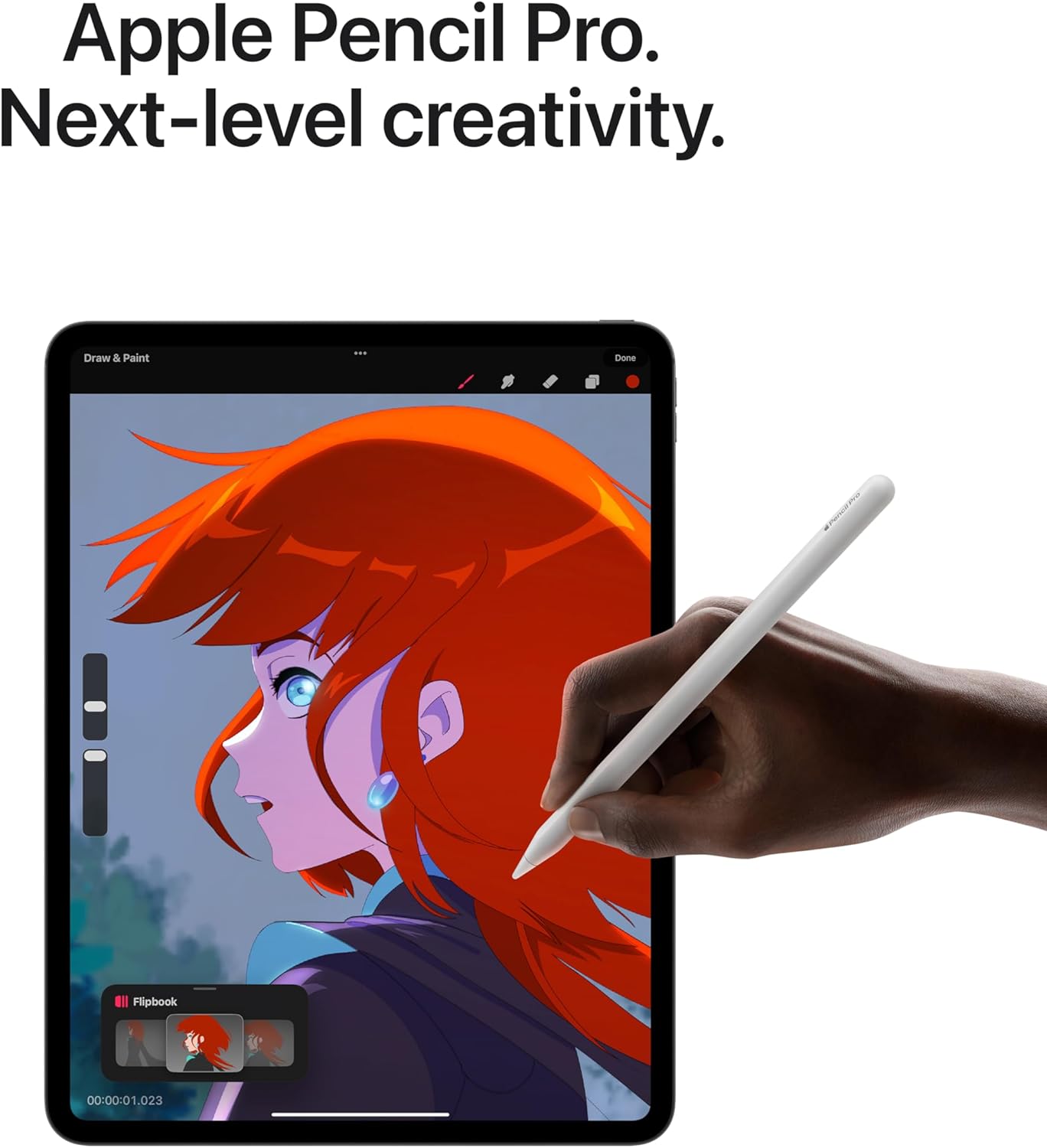 Apple Pencil Pro: Latest Model - Device Compatibility Check Required - Pixel-Perfect Precision, Tilt and Pressure Sensitivity, Perfect for Note-Taking, Drawing, and Art. Charges and Pairs Magnetically
