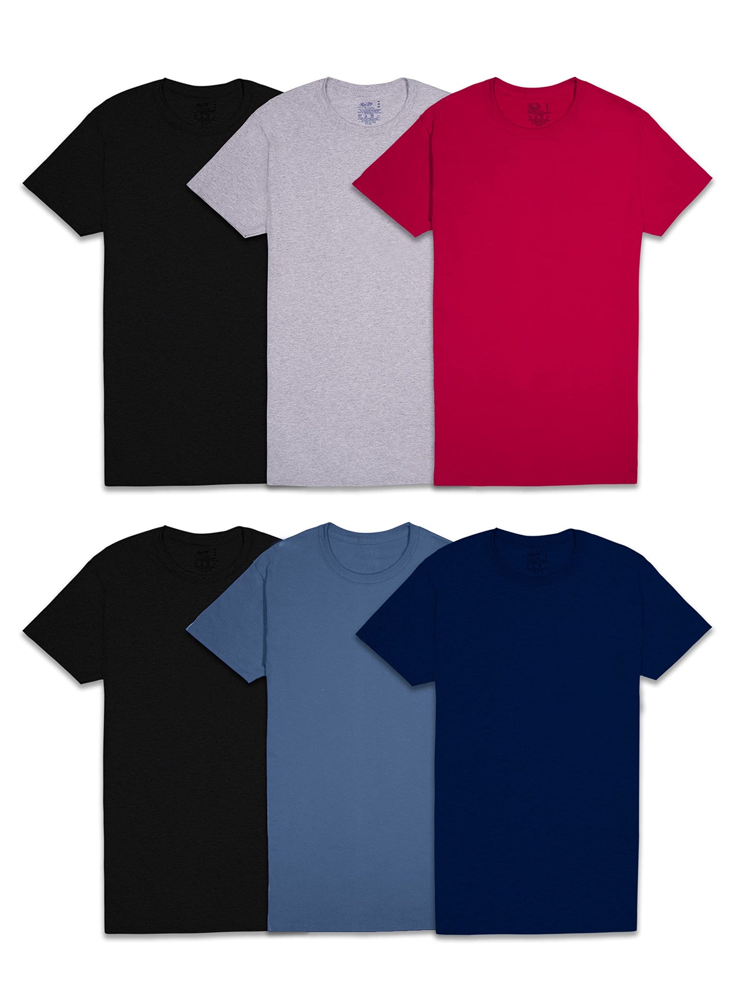 Fruit of the Loom Men's Undershirts, Moisture Wicking & Tag Free, Short Sleeve Crew T-Shirts