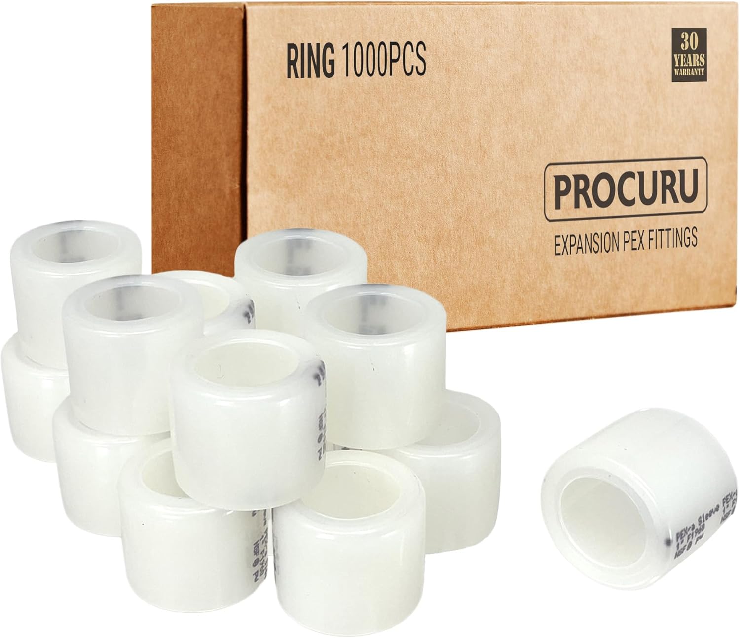 [1000-Pack] PROCURU Wholesale 1-Inch F1960 Expansion Ring Sleeve for PEX-A Pipe and Fittings (8AR0100-1000P)